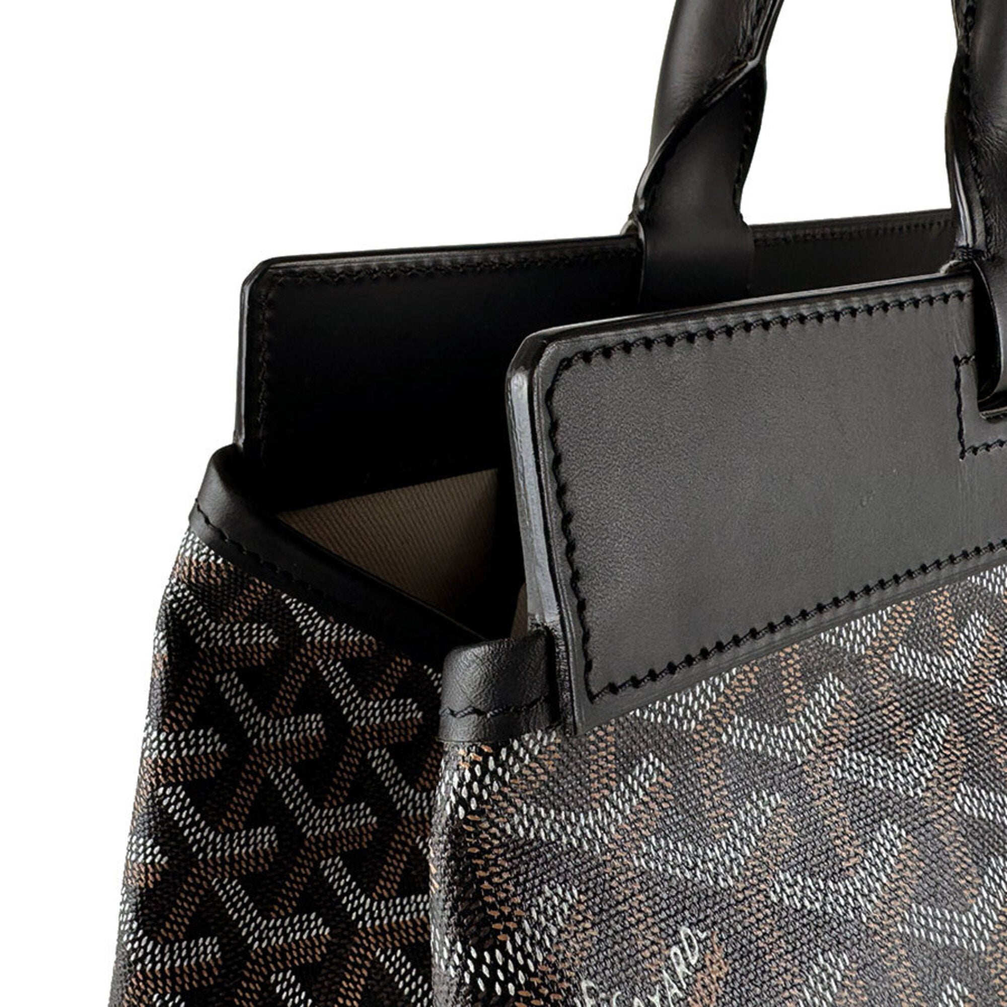 Goyard Black Coated Canvas Leather Handbag (Pre-Owned)