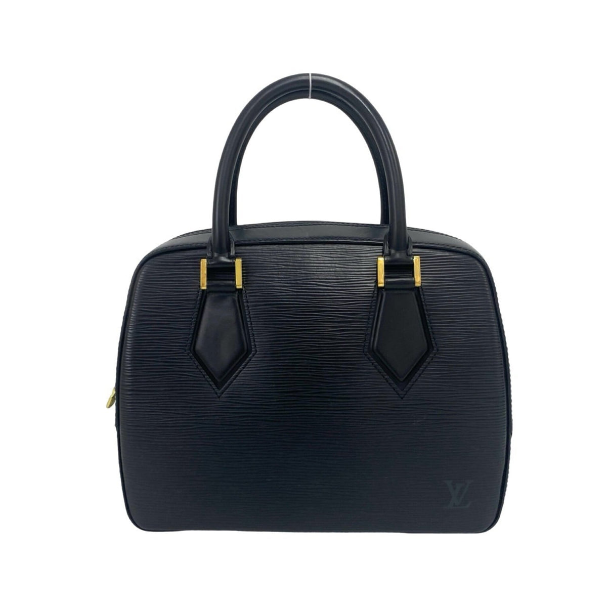 Louis Vuitton Black Leather Boston Bag Handbag (Pre-Owned)