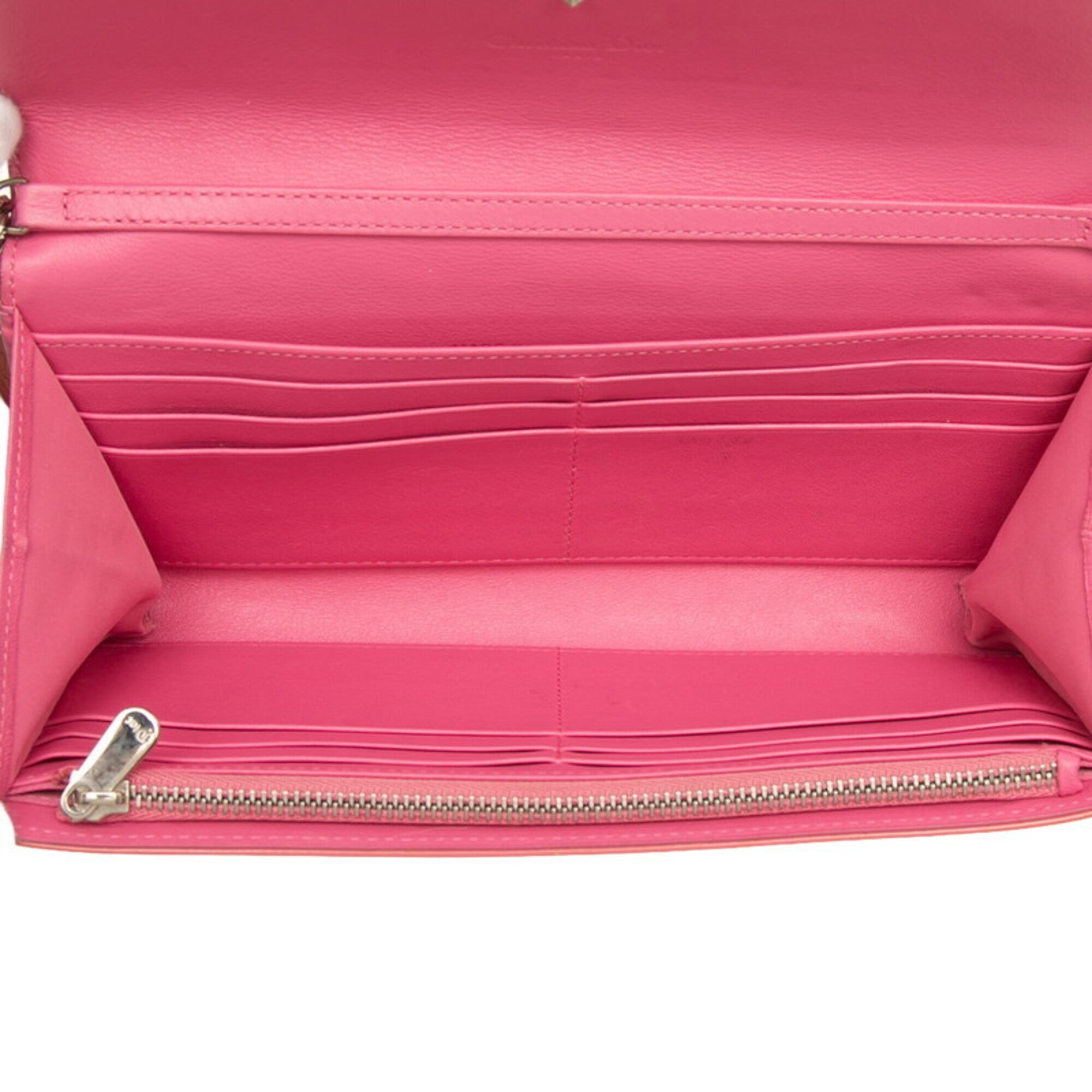 Christian Dior Pink Patent Leather Long Wallet (Bi-Fold) (Pre-Owned)