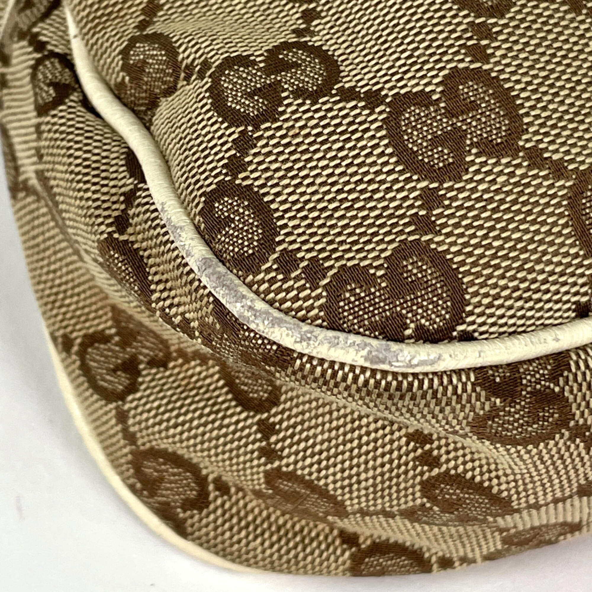 Gucci Beige Ivory Gg Canvas Leather Tote Bag (Pre-Owned)