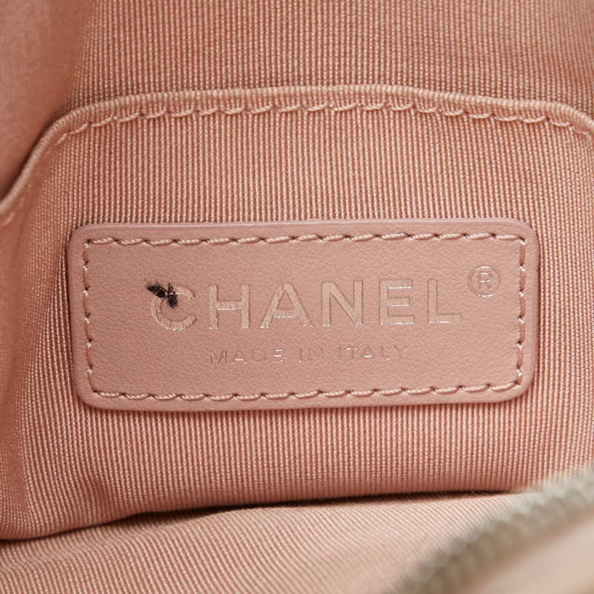 Chanel Pink Tweed Leather Handbag Shoulder Bag (Pre-Owned)