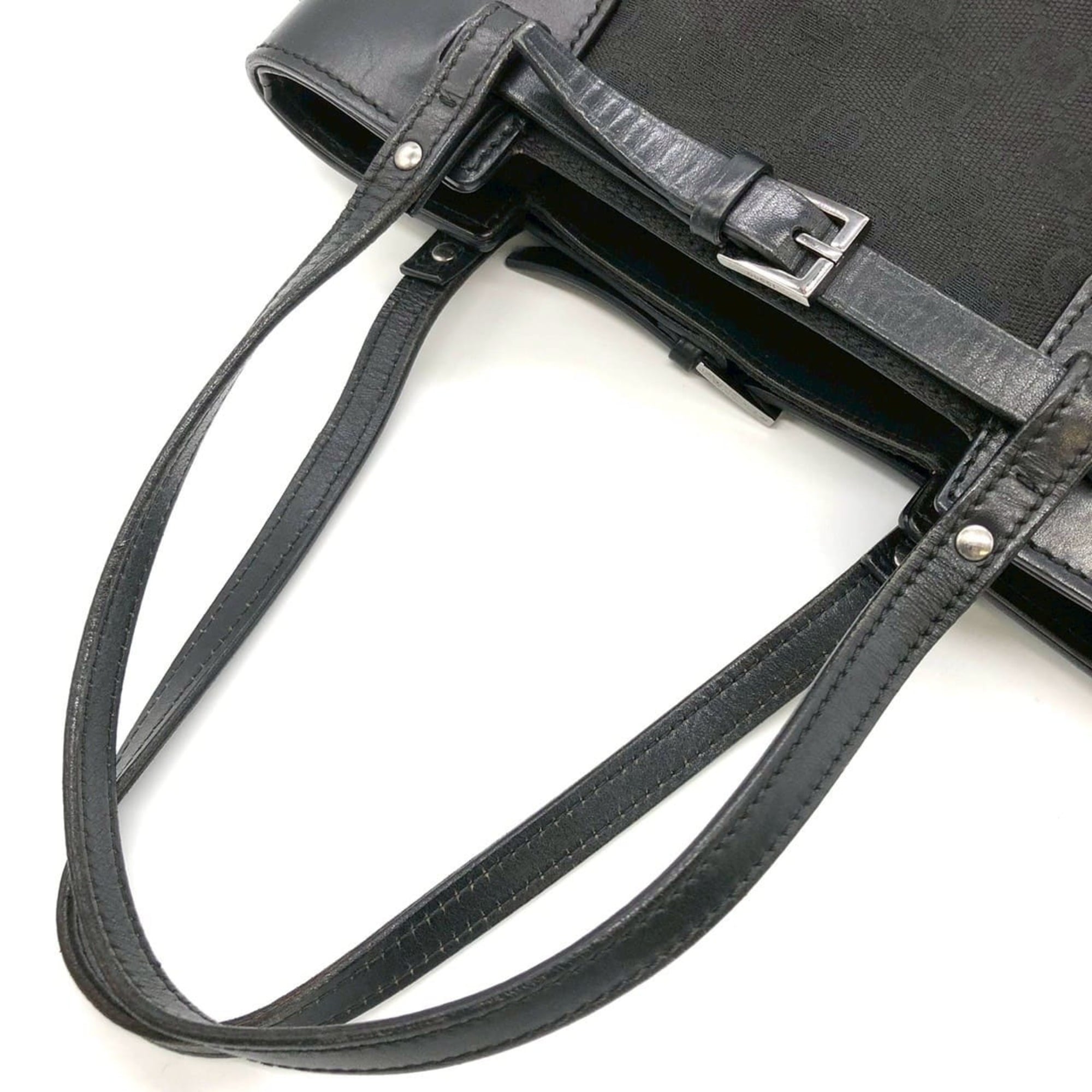 Gucci Gg Canvas Black Gg Canvas Handbag Tote Bag (Pre-Owned)