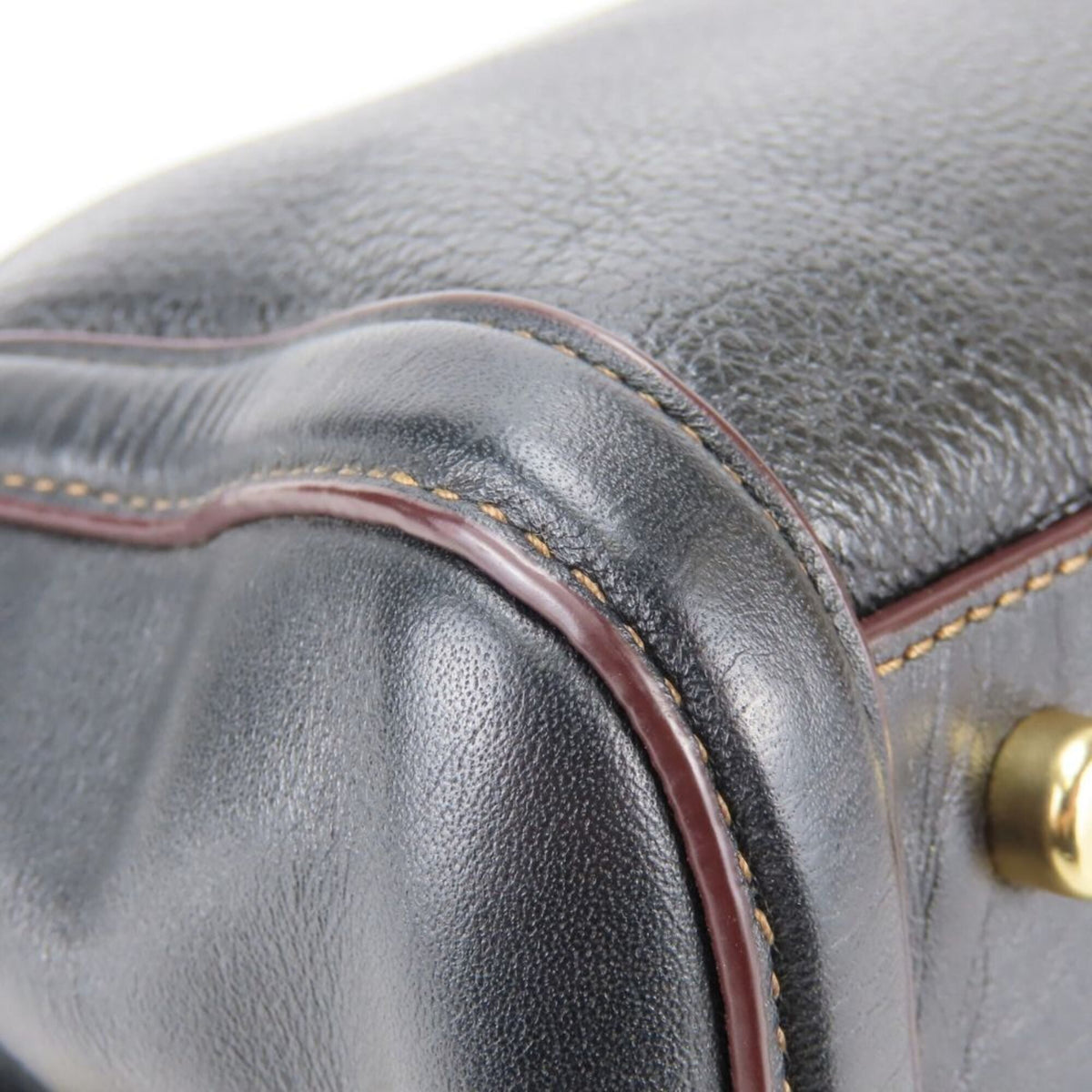 Coach Black Dark Brown Leather Handbag (Pre-Owned)