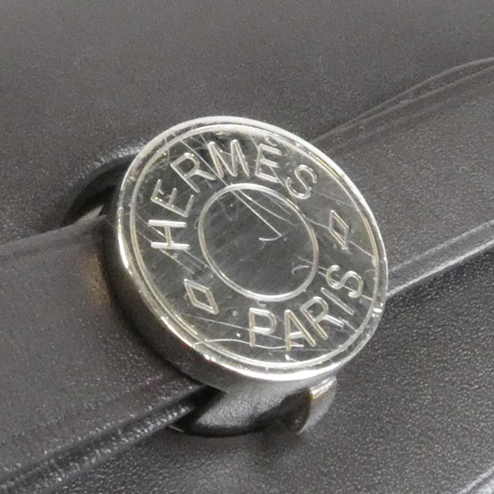 Hermes Ebene Etoupe Gray Toile Officier Handbag Pouch (Pre-Owned)