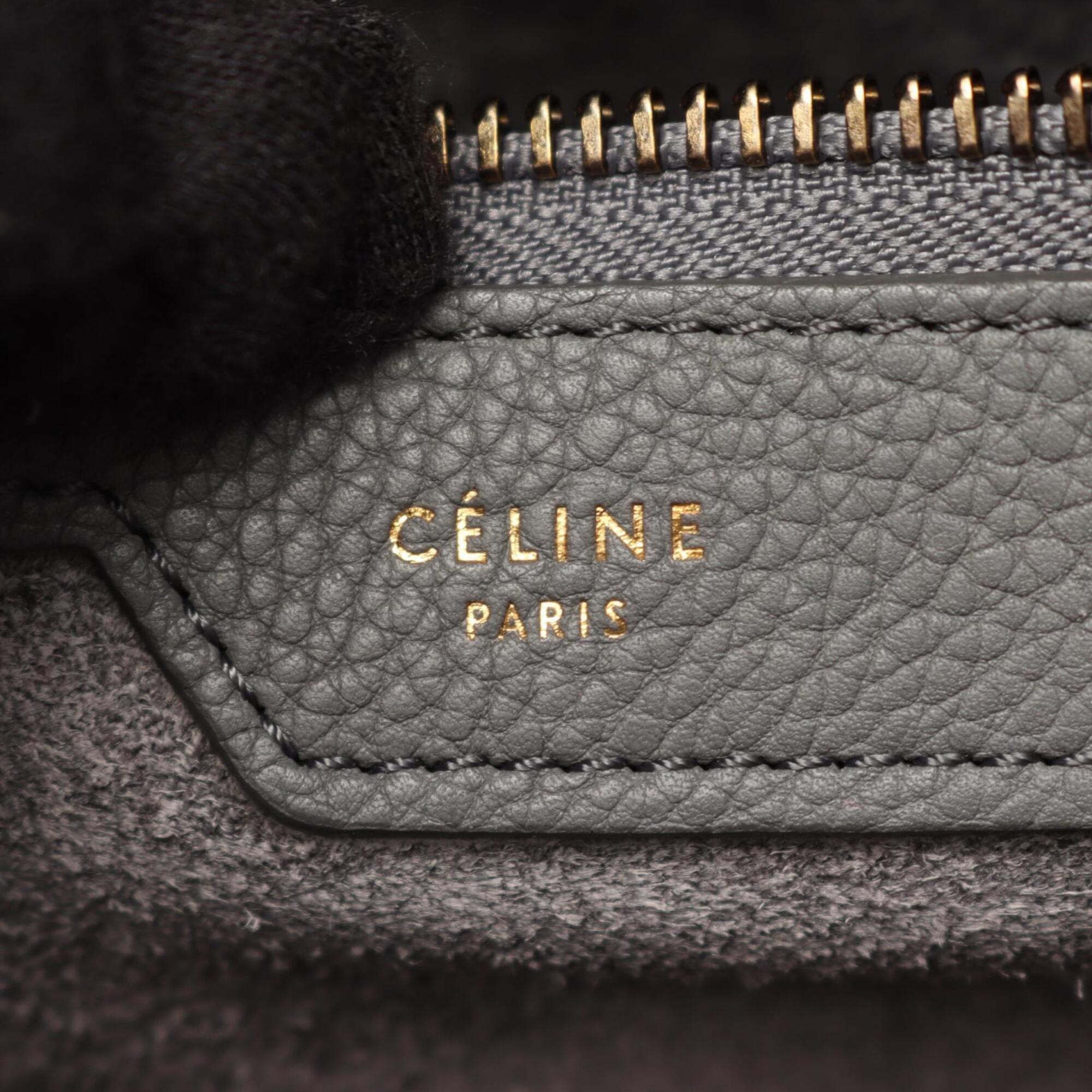 Celine Gray Leather Handbag Tote Bag (Pre-Owned)