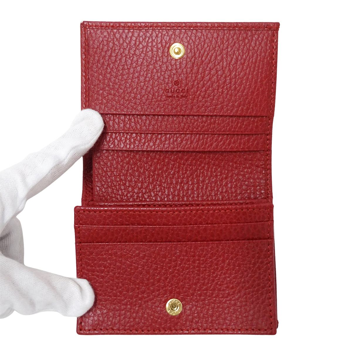Gucci Red Color Leather Wallet (Bi-Fold) (Pre-Owned)