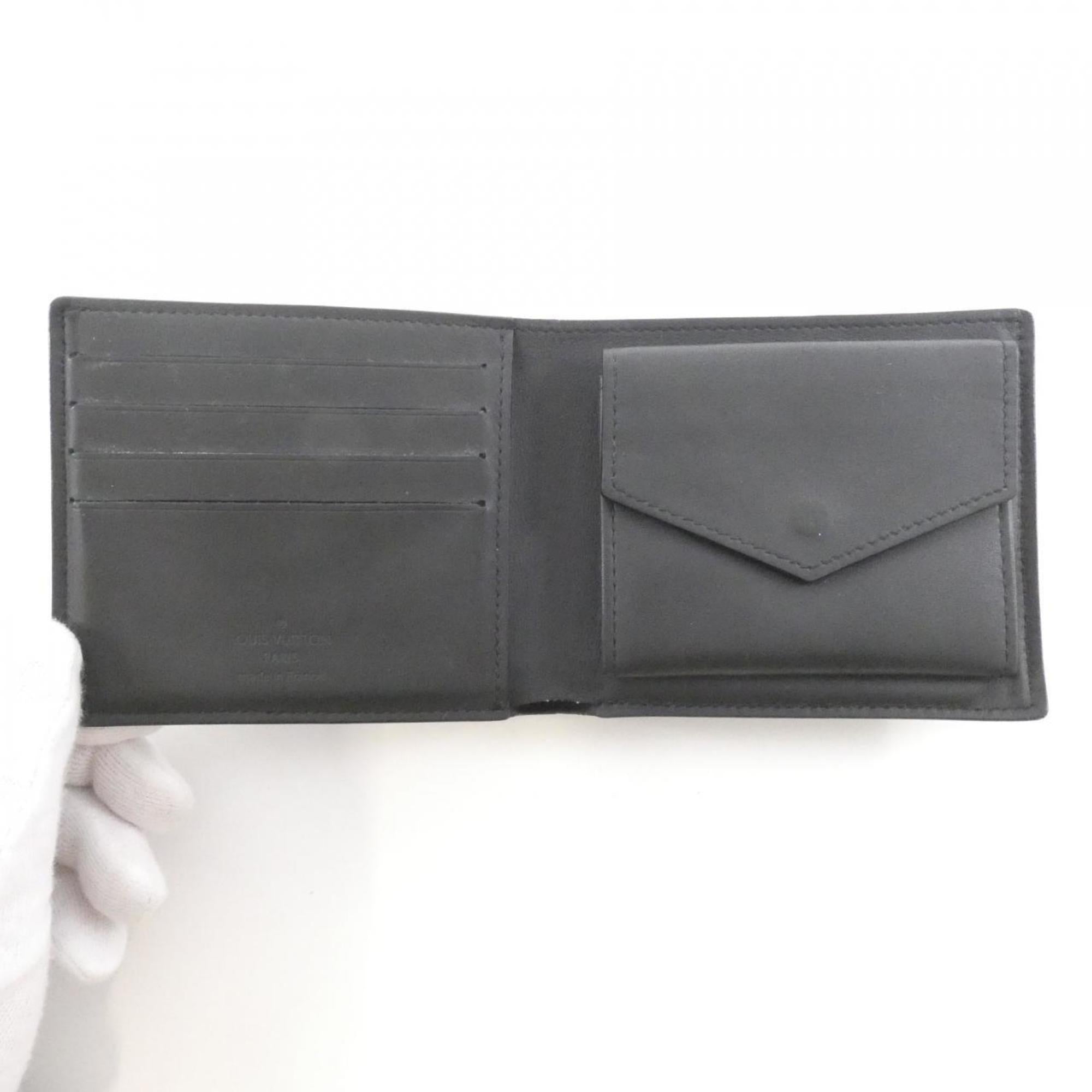 Louis Vuitton Black Leather Wallet (Bi-Fold) (Pre-Owned)