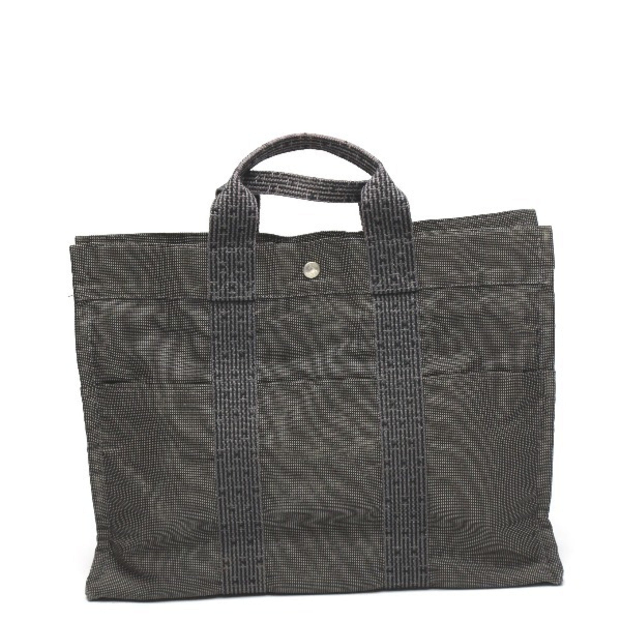 Hermes Gray Canvas Tote Bag (Pre-Owned)