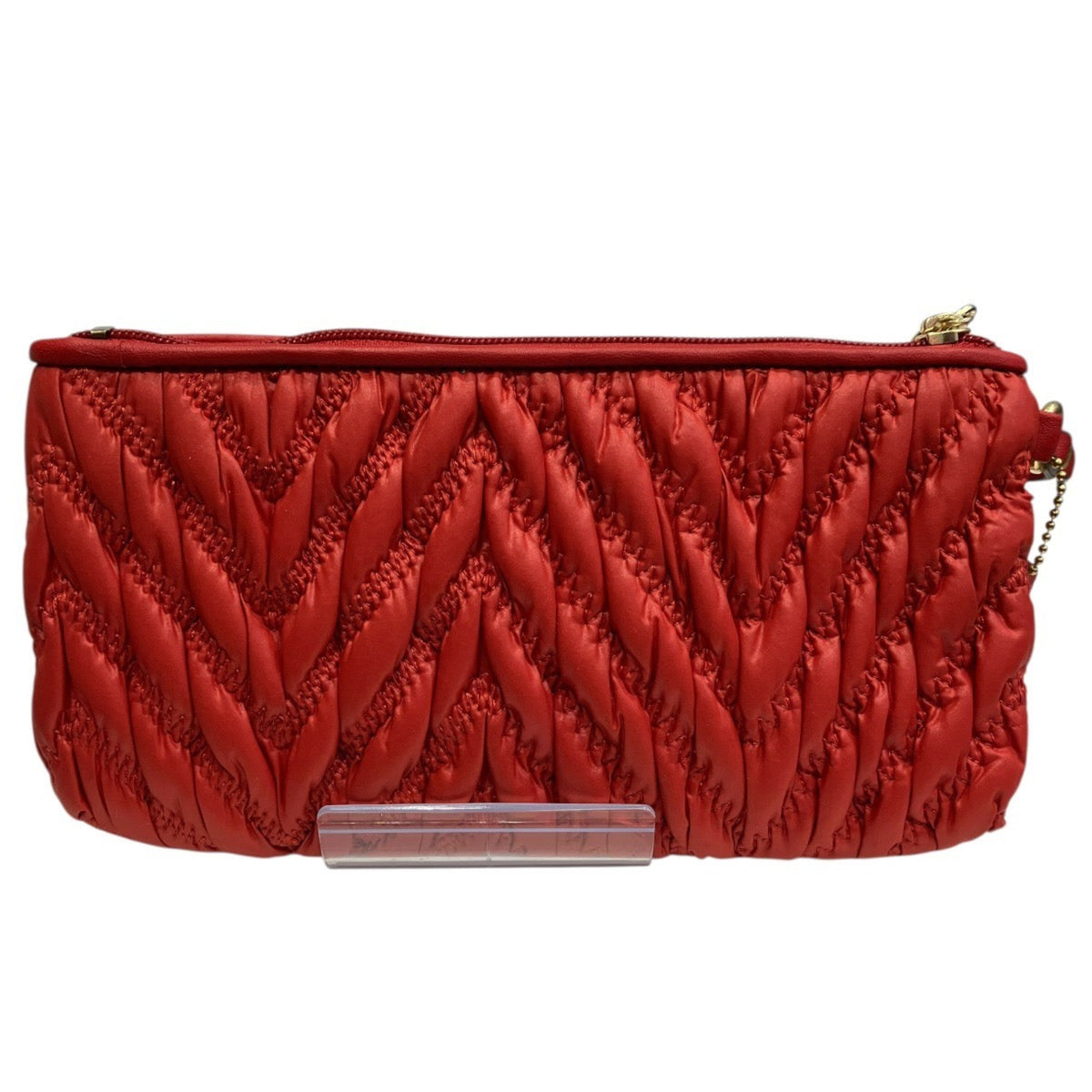 Coach Red Color Nylon Handbag Pouch (Pre-Owned)