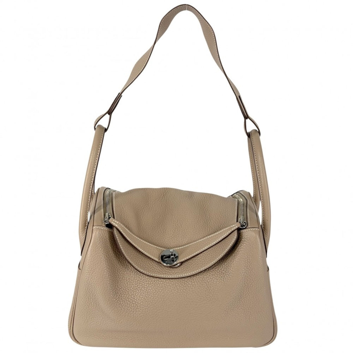 Hermes Brown Taurillon Clemence Leather Handbag Shoulder Bag (Pre-Owned)