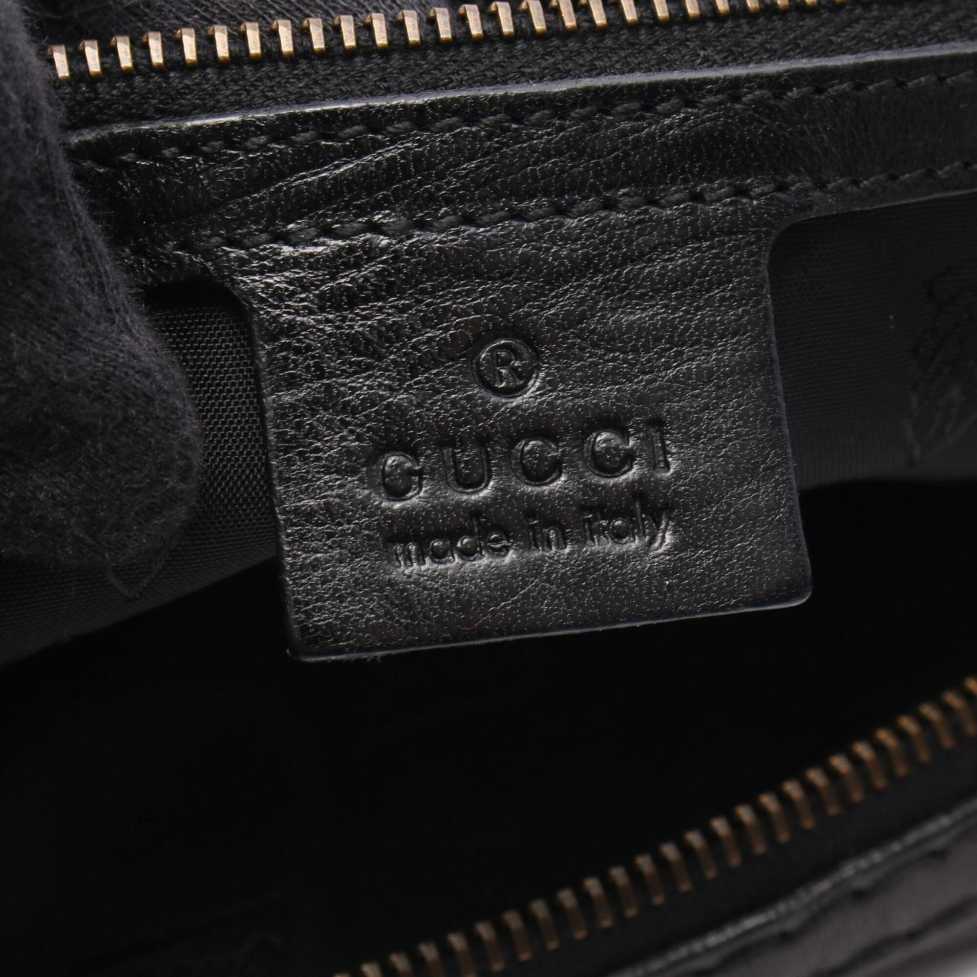 Gucci Black Leather Handbag Shoulder Bag (Pre-Owned)