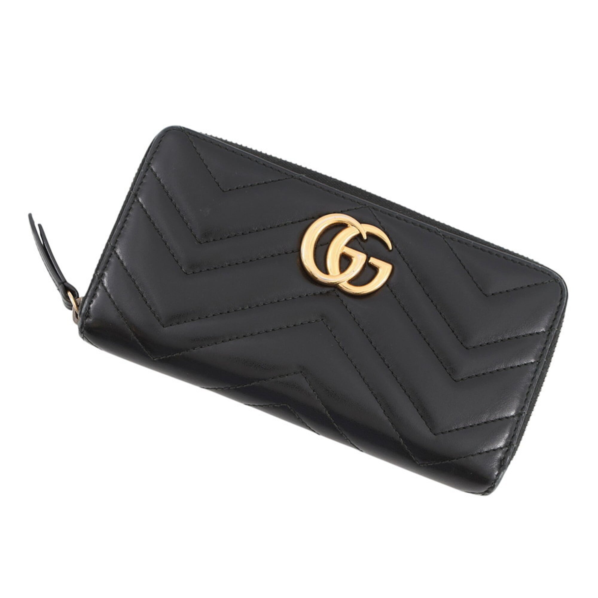 Gucci Black Leather Long Wallet (Bi-Fold) (Pre-Owned)