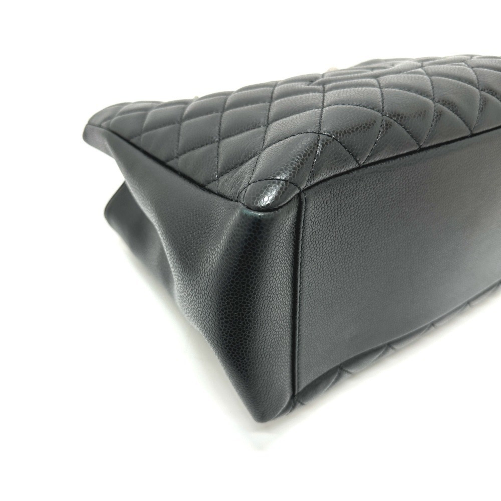 Chanel Black Grained Calfskin Handbag Tote Bag (Pre-Owned)