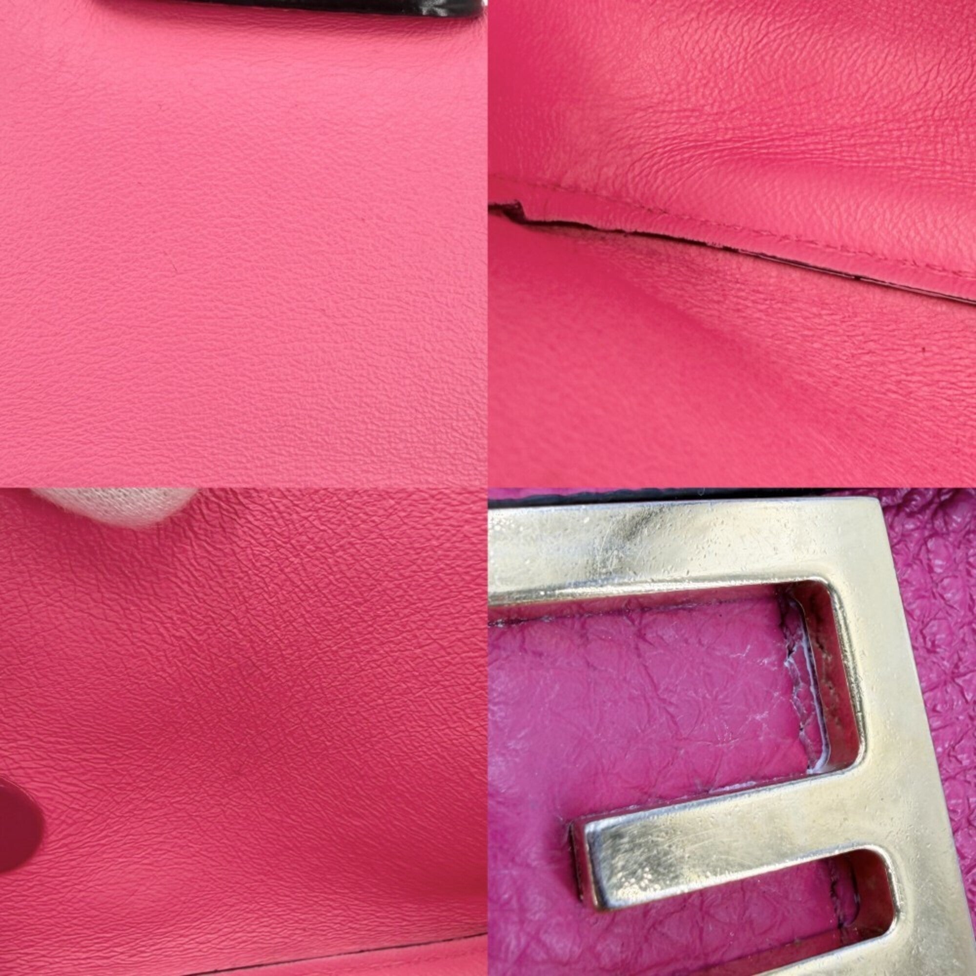Fendi Pink Leather Handbag Shoulder Bag (Pre-Owned)
