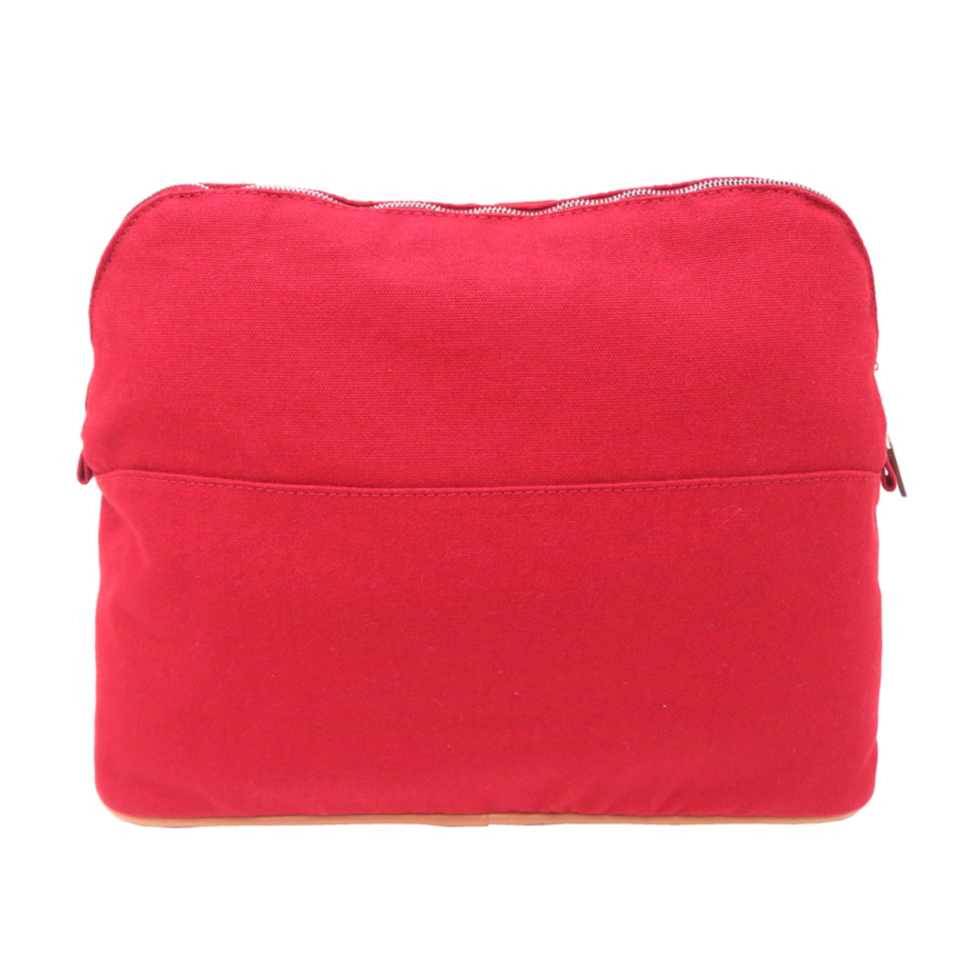 Hermes Red Color Canvas Pouch (Pre-Owned)