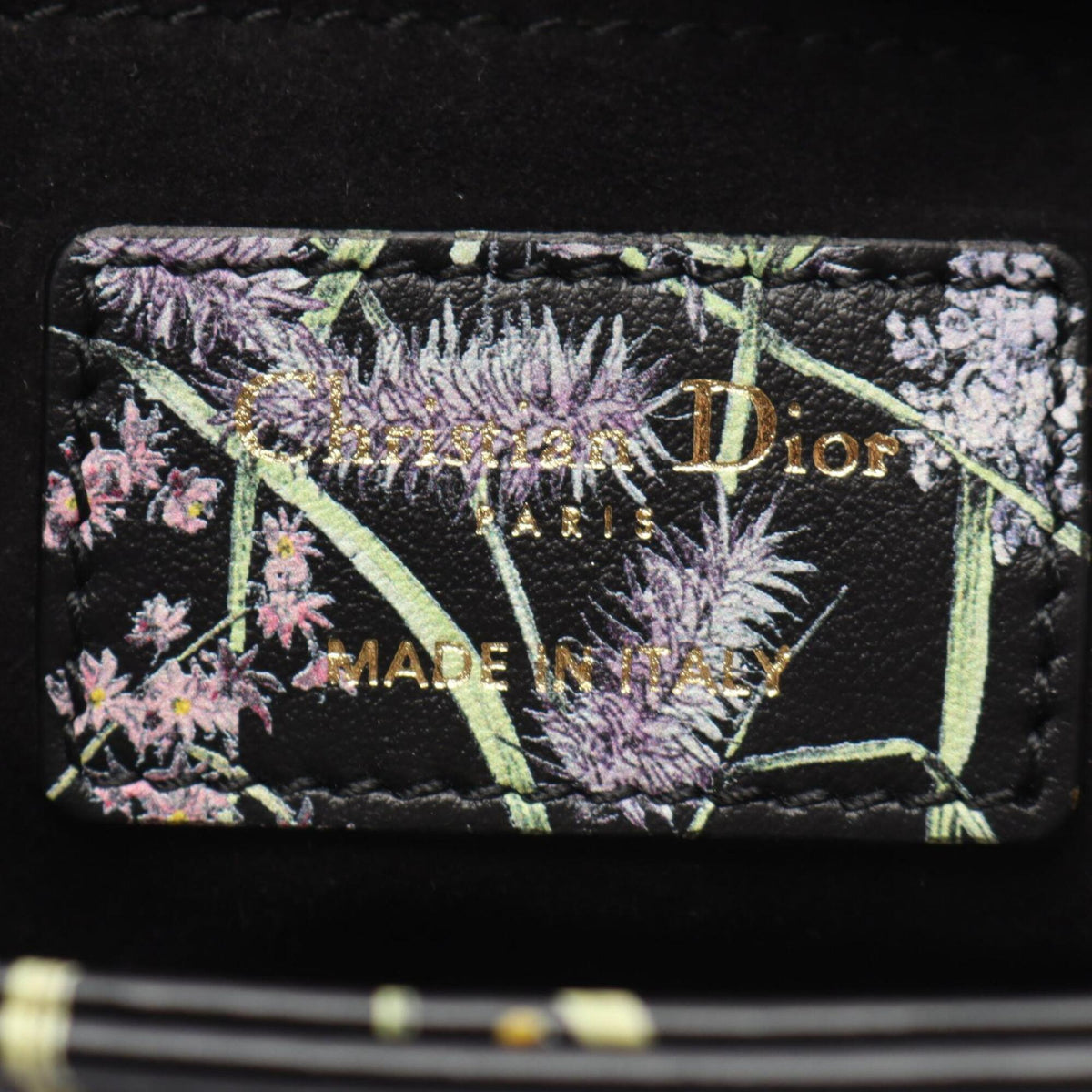 Christian Dior Lady Dior Black Multi-Color Leather Handbag (Pre-Owned)