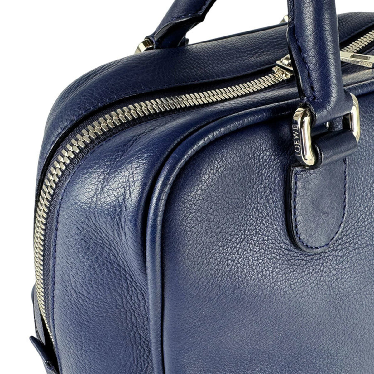 Loewe Navy Leather Handbag Shoulder Bag (Pre-Owned)