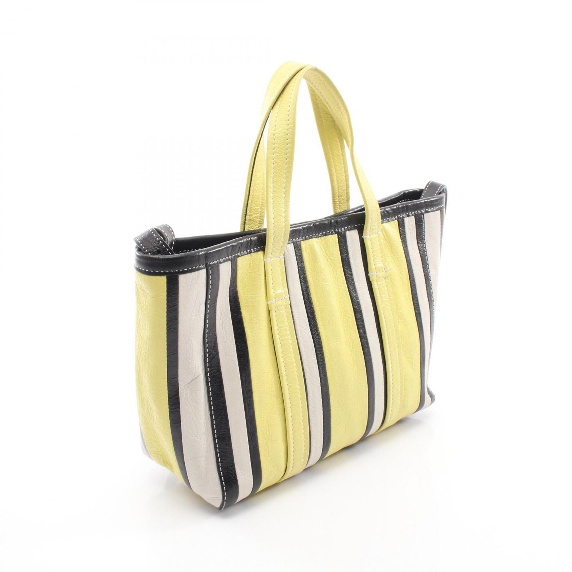 Balenciaga Black White Yellow Leather Handbag (Pre-Owned)