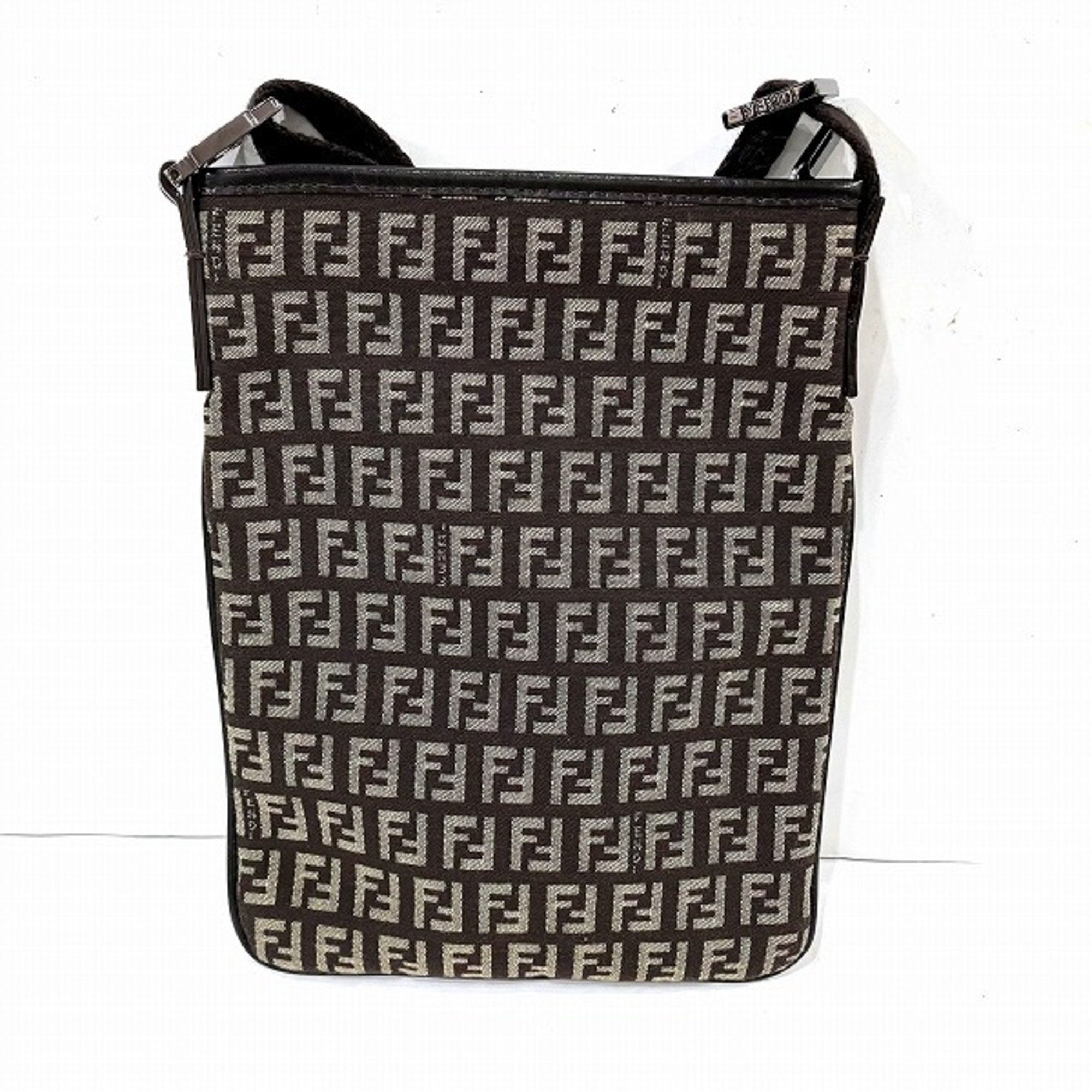 Fendi Brown Canvas Shoulder Bag (Pre-Owned)