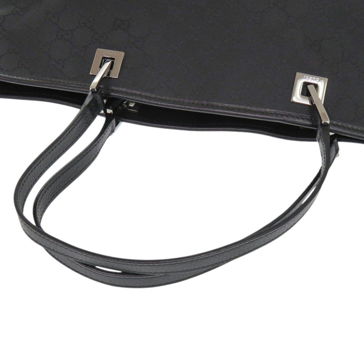 Gucci Black Nylon Leather Tote Bag (Pre-Owned)