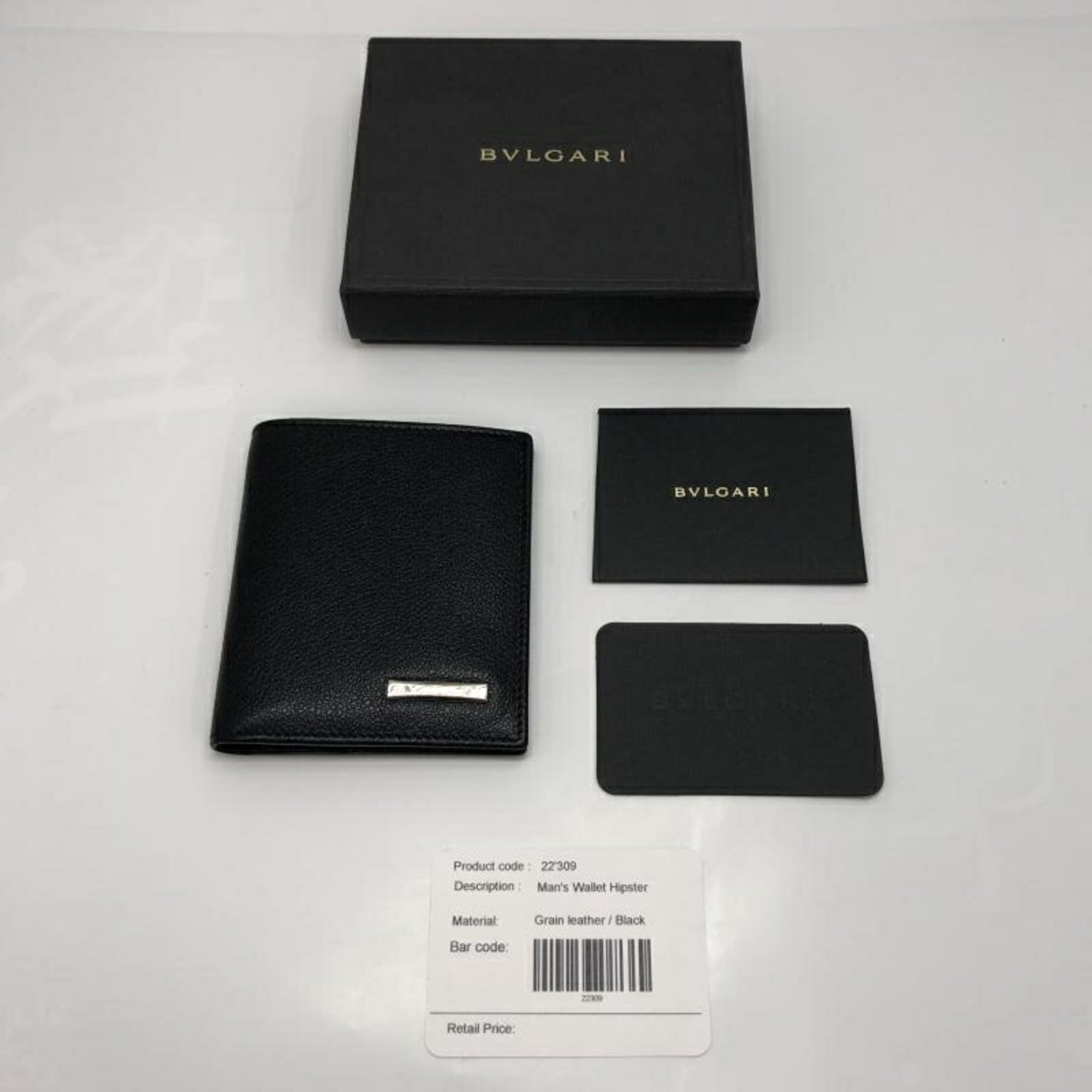 Bvlgari Black Leather Wallet (Bi-Fold) (Pre-Owned)