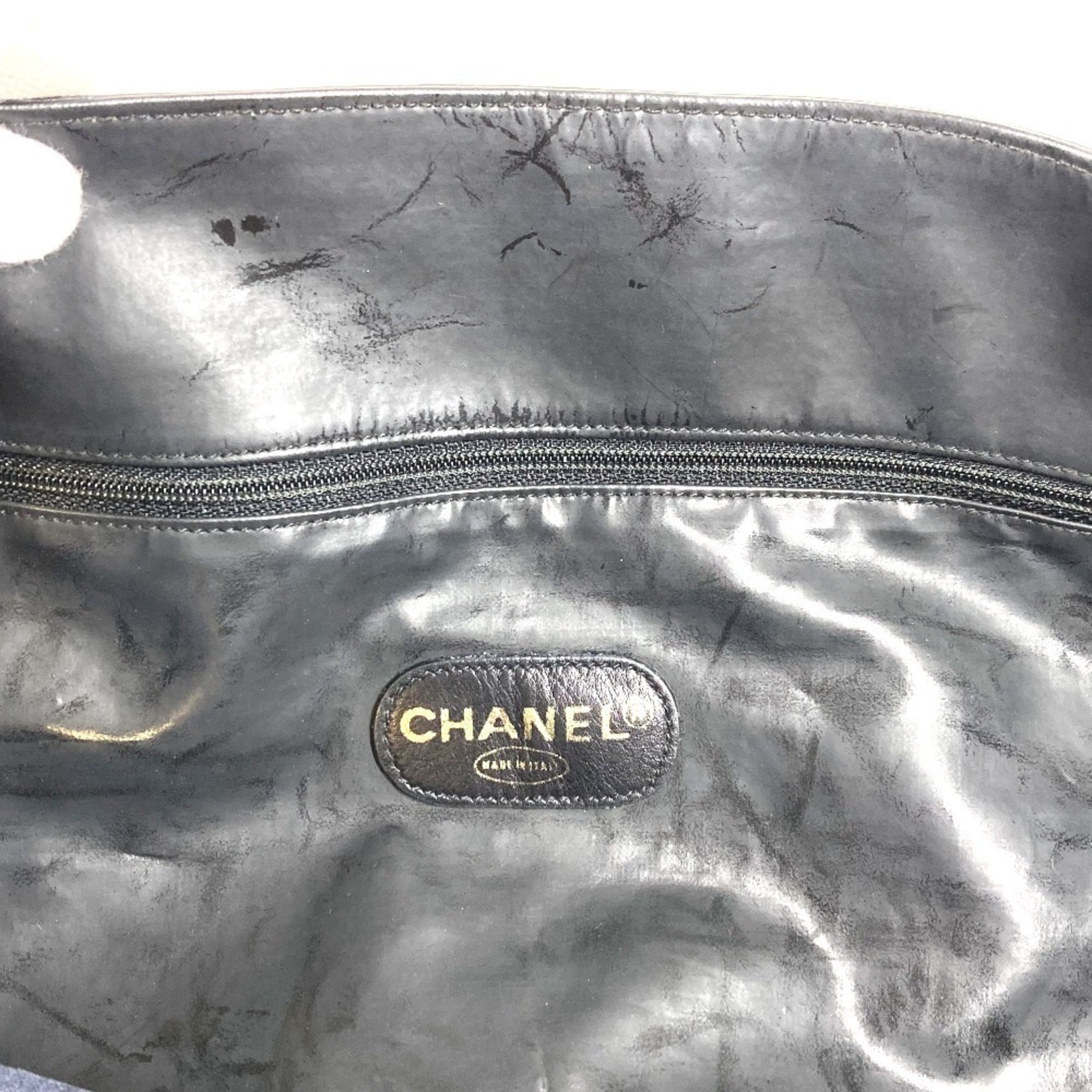 Chanel Black Coated Canvas Shoulder Bag Tote Bag (Pre-Owned)