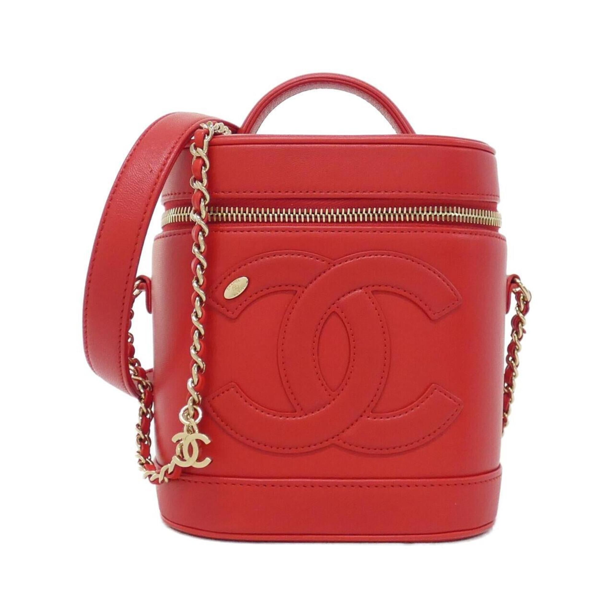 Chanel Red Color Leather Handbag (Pre-Owned)