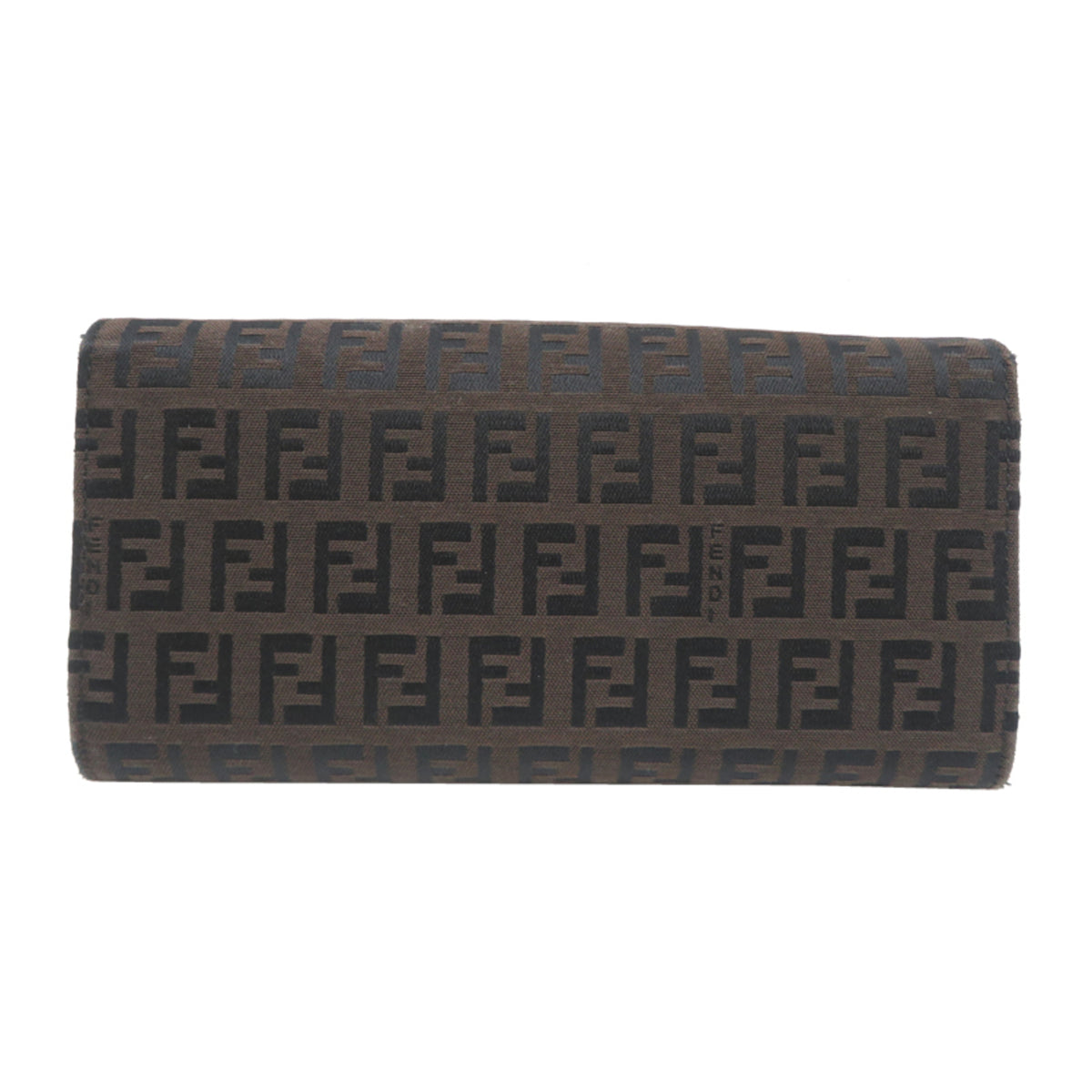 Fendi Brown Canvas Leather Long Wallet (Bi-Fold) (Pre-Owned)