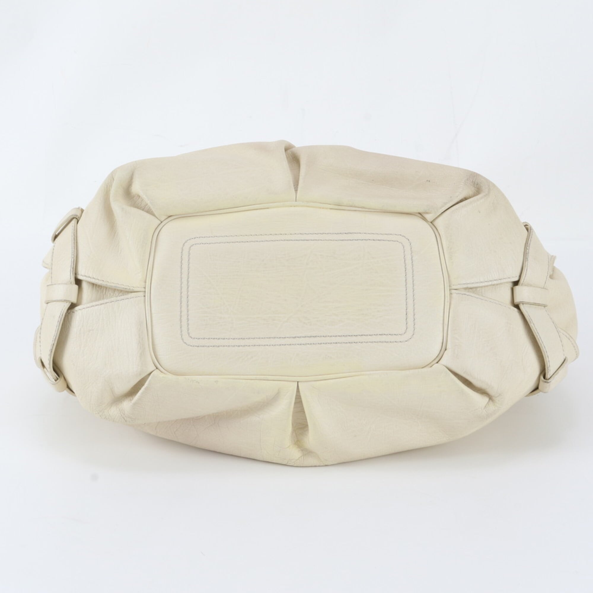 Celine Cream Leather Handbag Tote Bag (Pre-Owned)