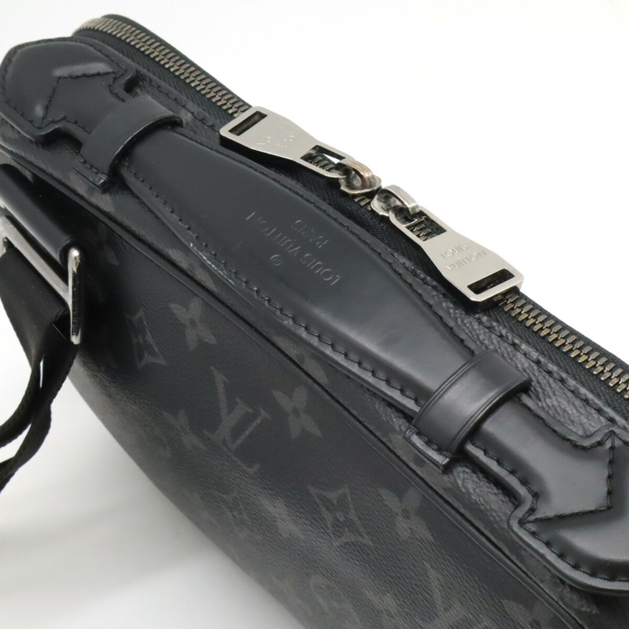 Louis Vuitton Black Gray Monogram Eclipse Leather Clutch Bag Fanny Pack (Pre-Owned)