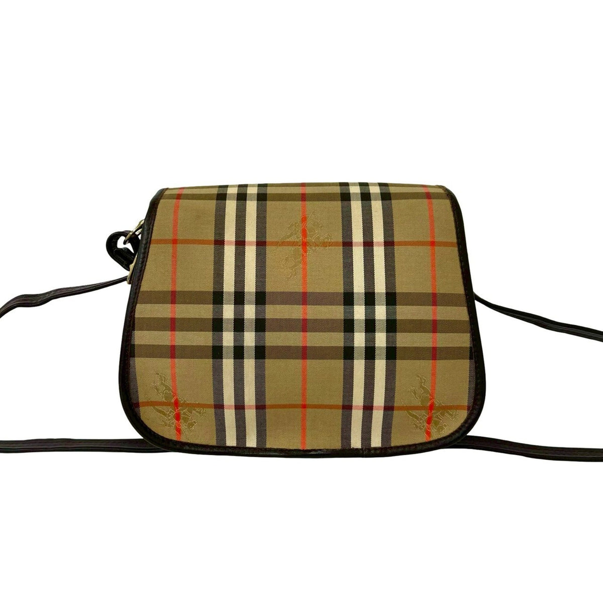 Burberry Beige Brown Canvas Pochette Shoulder Bag (Pre-Owned)