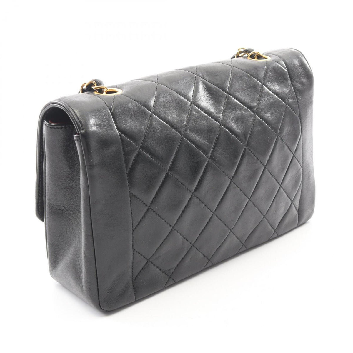 Chanel Black Leather Handbag Shoulder Bag (Pre-Owned)