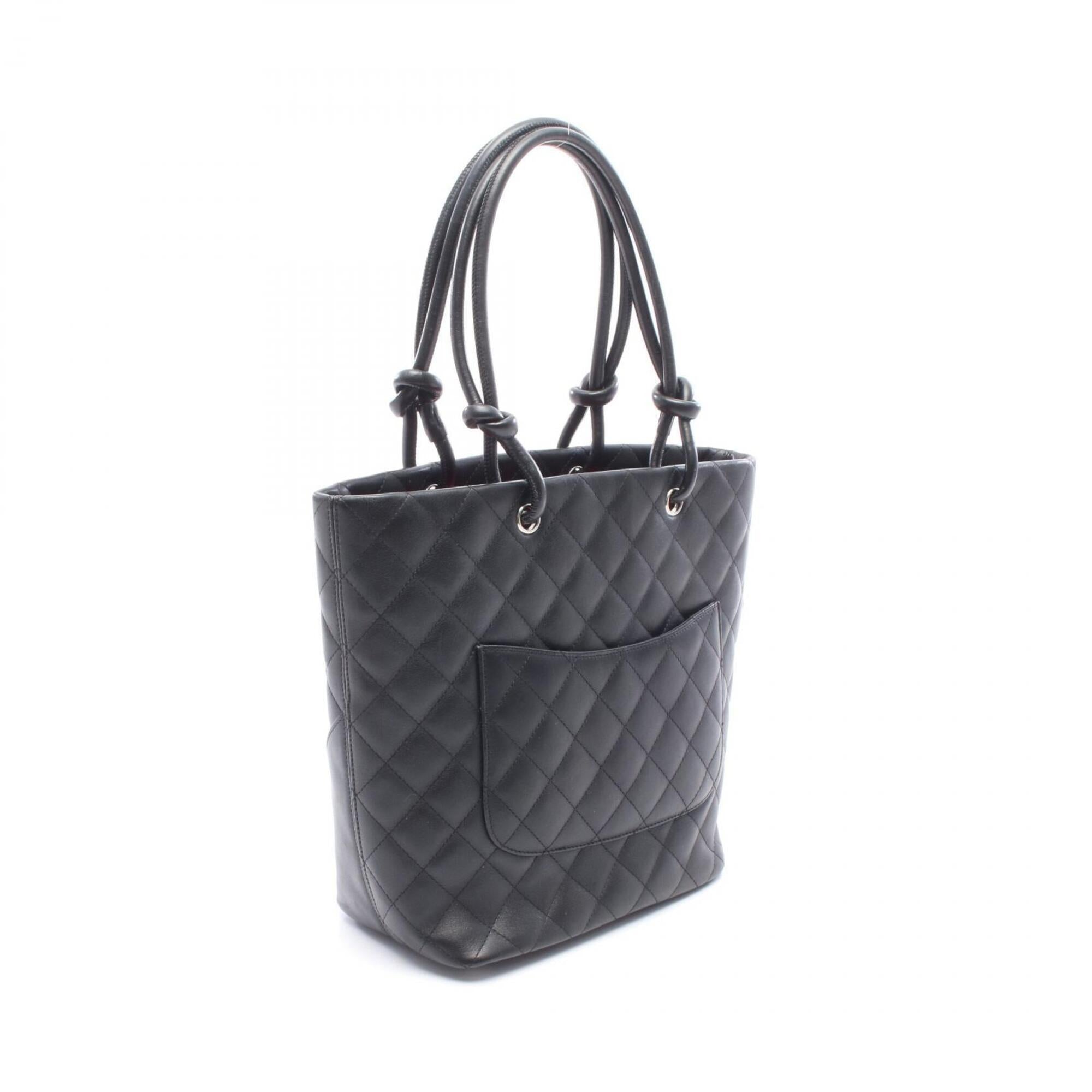 Chanel Black Leather Handbag Tote Bag (Pre-Owned)