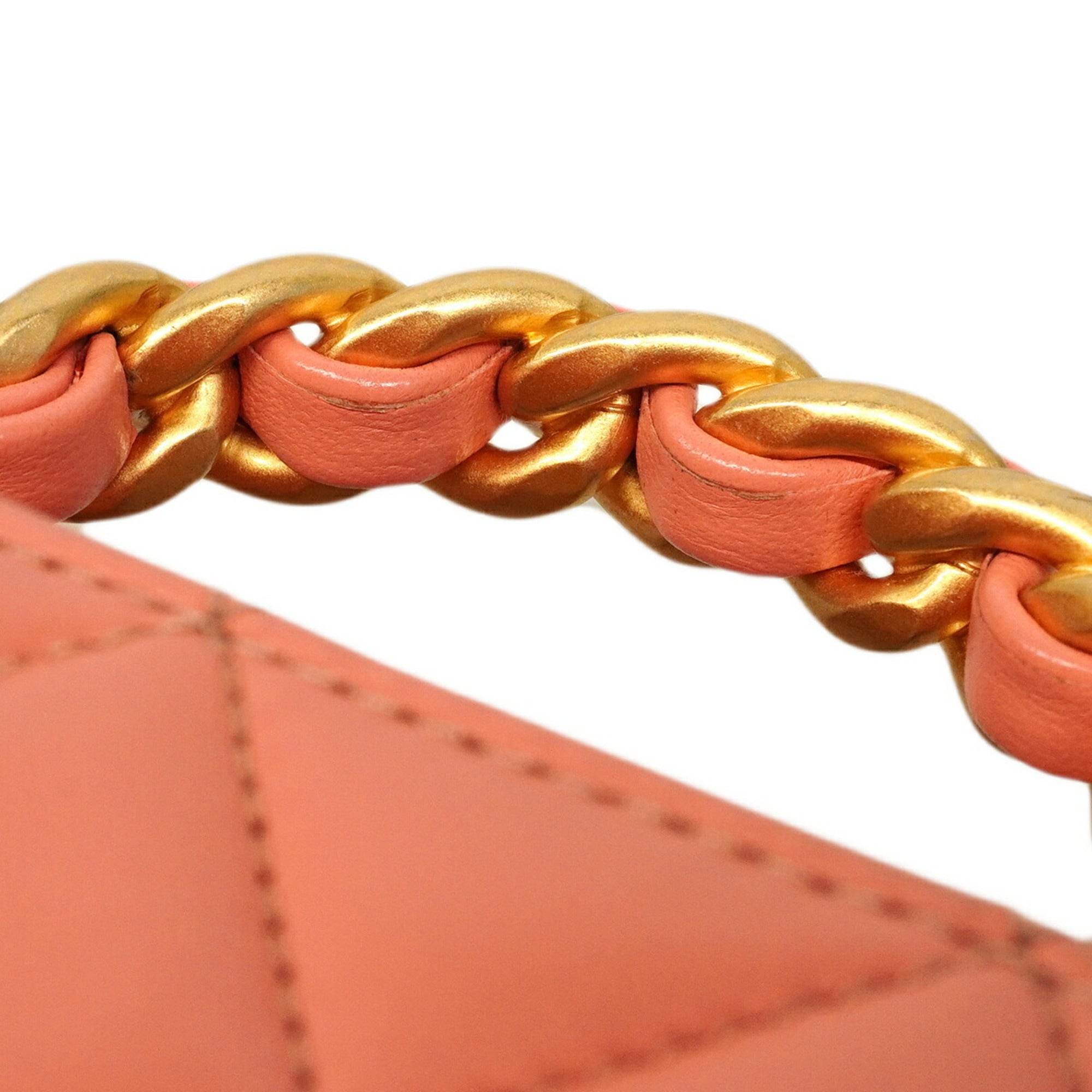 Chanel Salmon Pink Leather Handbag (Pre-Owned)