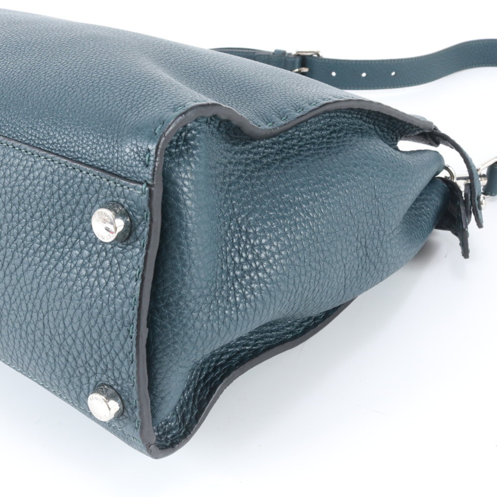 Fendi Selleria Dark Green Leather Handbag (Pre-Owned)