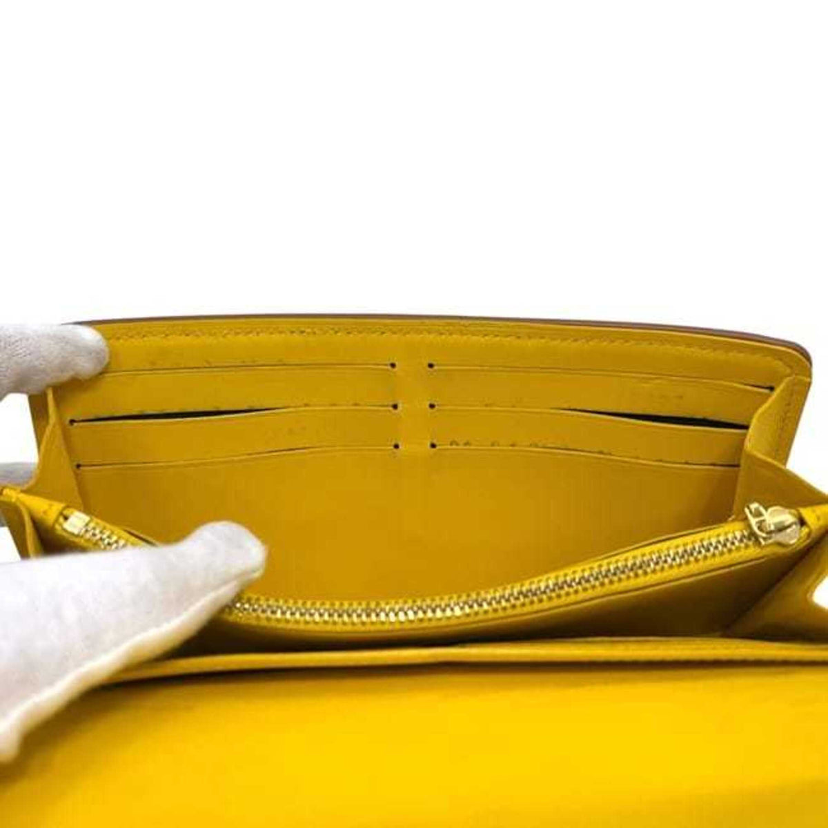 Louis Vuitton Beige Brown Yellow Canvas Leather Long Wallet (Bi-Fold) (Pre-Owned)
