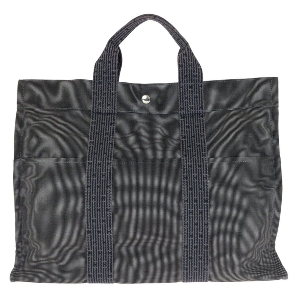 Hermes Gray Polyamide Polyester Handbag Tote Bag (Pre-Owned)