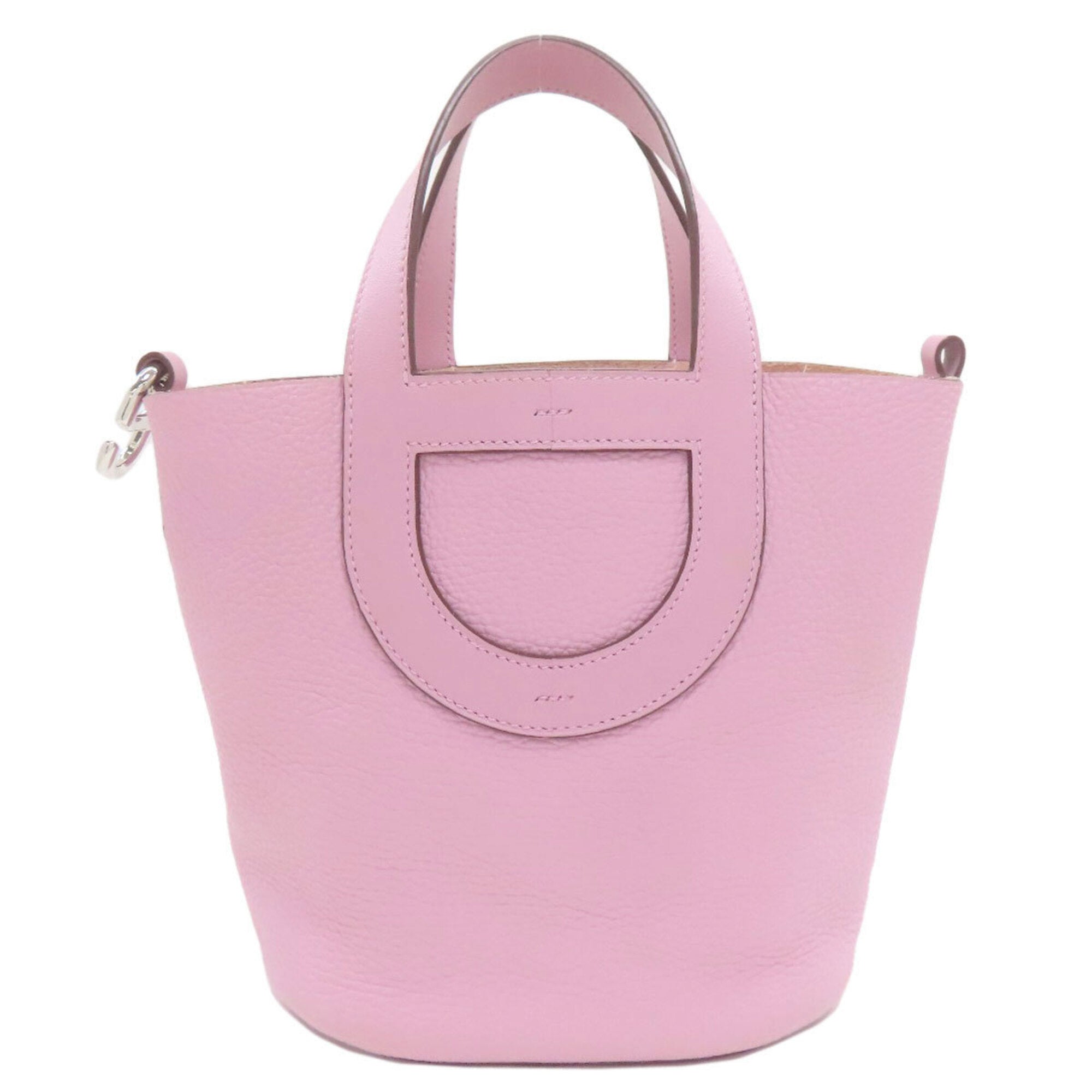 Hermes Pink Taurillon Clemence Leather Handbag (Pre-Owned)
