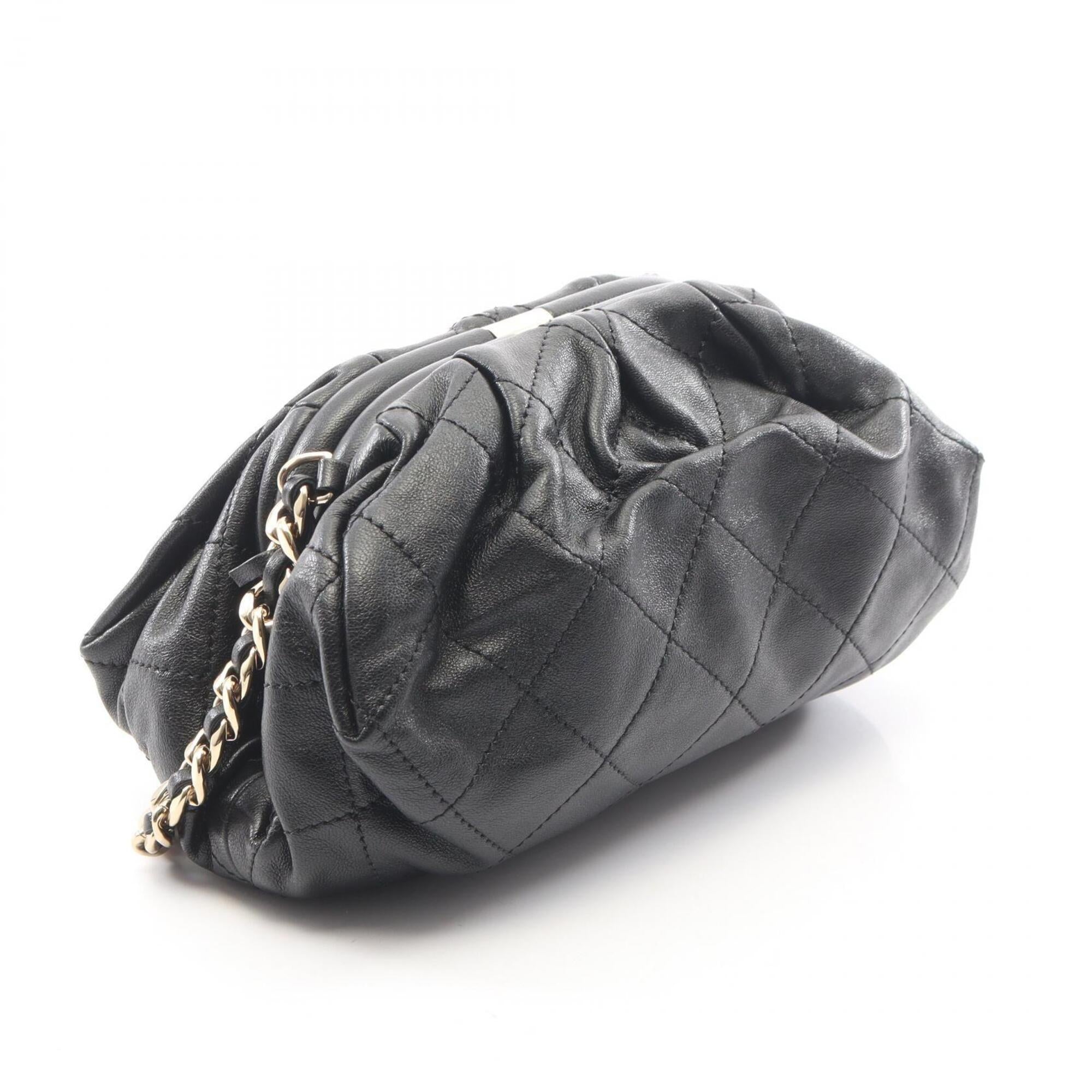 Chanel Black Leather Handbag Shoulder Bag (Pre-Owned)