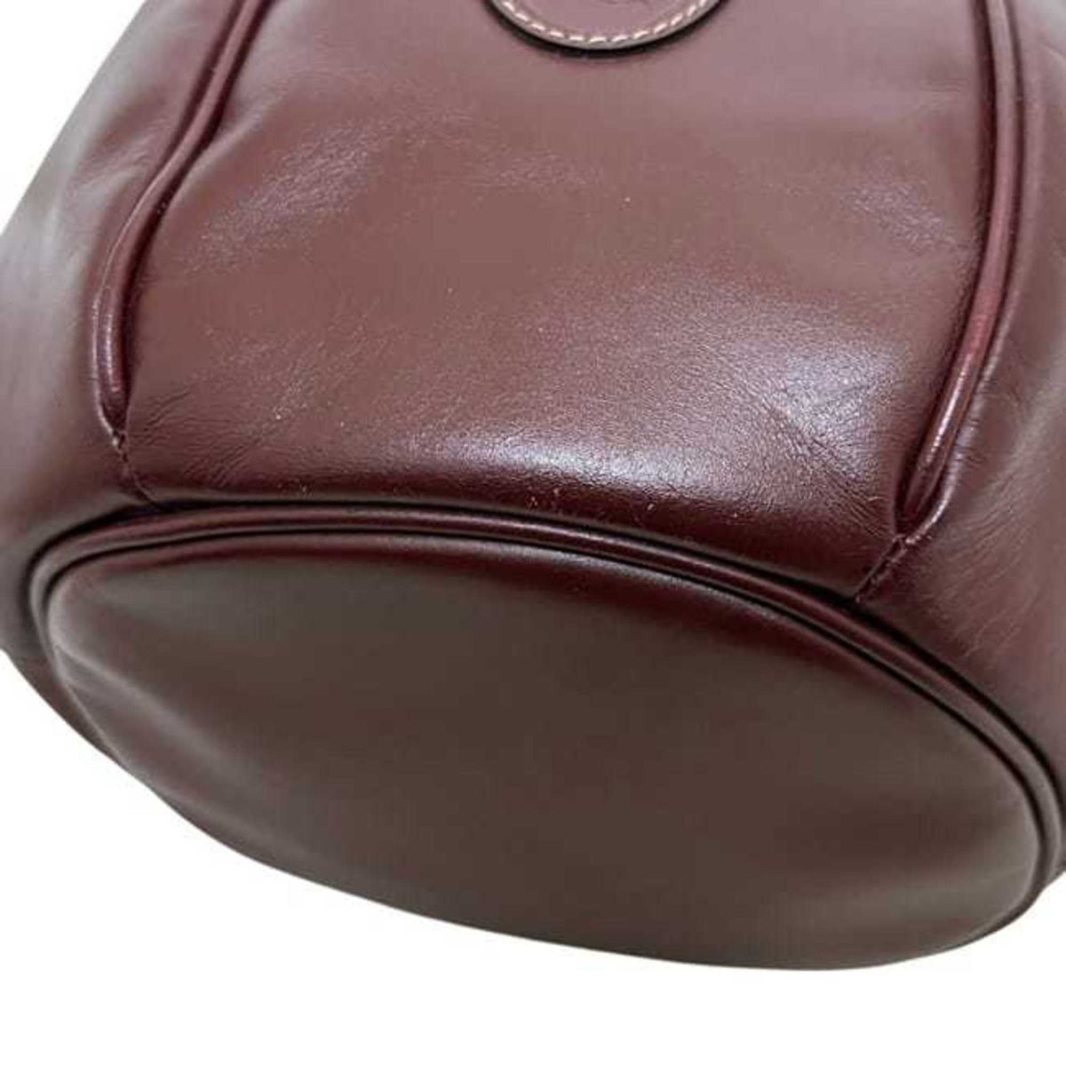 Cartier Bordeaux Wine Red Leather Shoulder Bag (Pre-Owned)