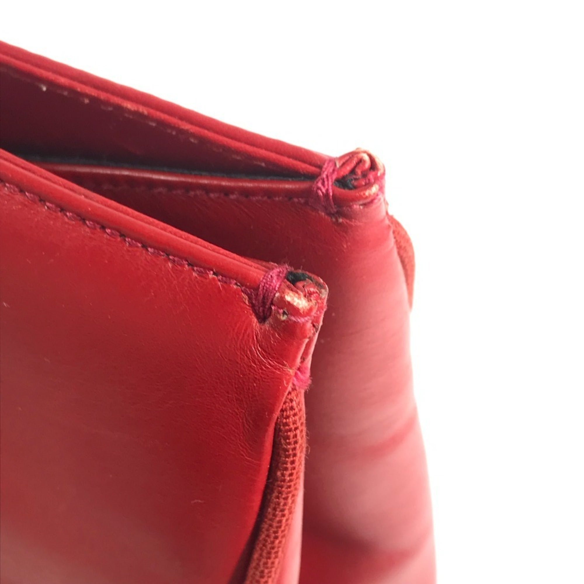 Salvatore Ferragamo Vara Red Color Leather Shoulder Bag Tote Bag (Pre-Owned)