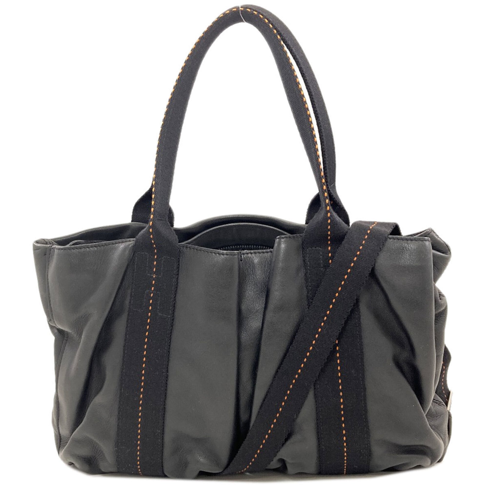 Hermes Black Leather Handbag (Pre-Owned)