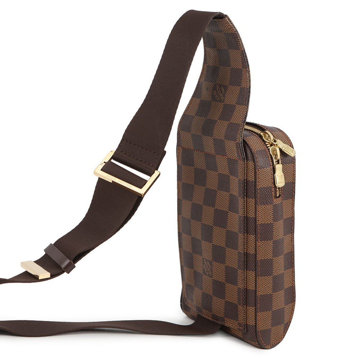 Louis Vuitton Brown Damier Canvas Ebene Damier Canvas Handbag Pouch Shoulder Bag Sling Bag (Pre-Owned)