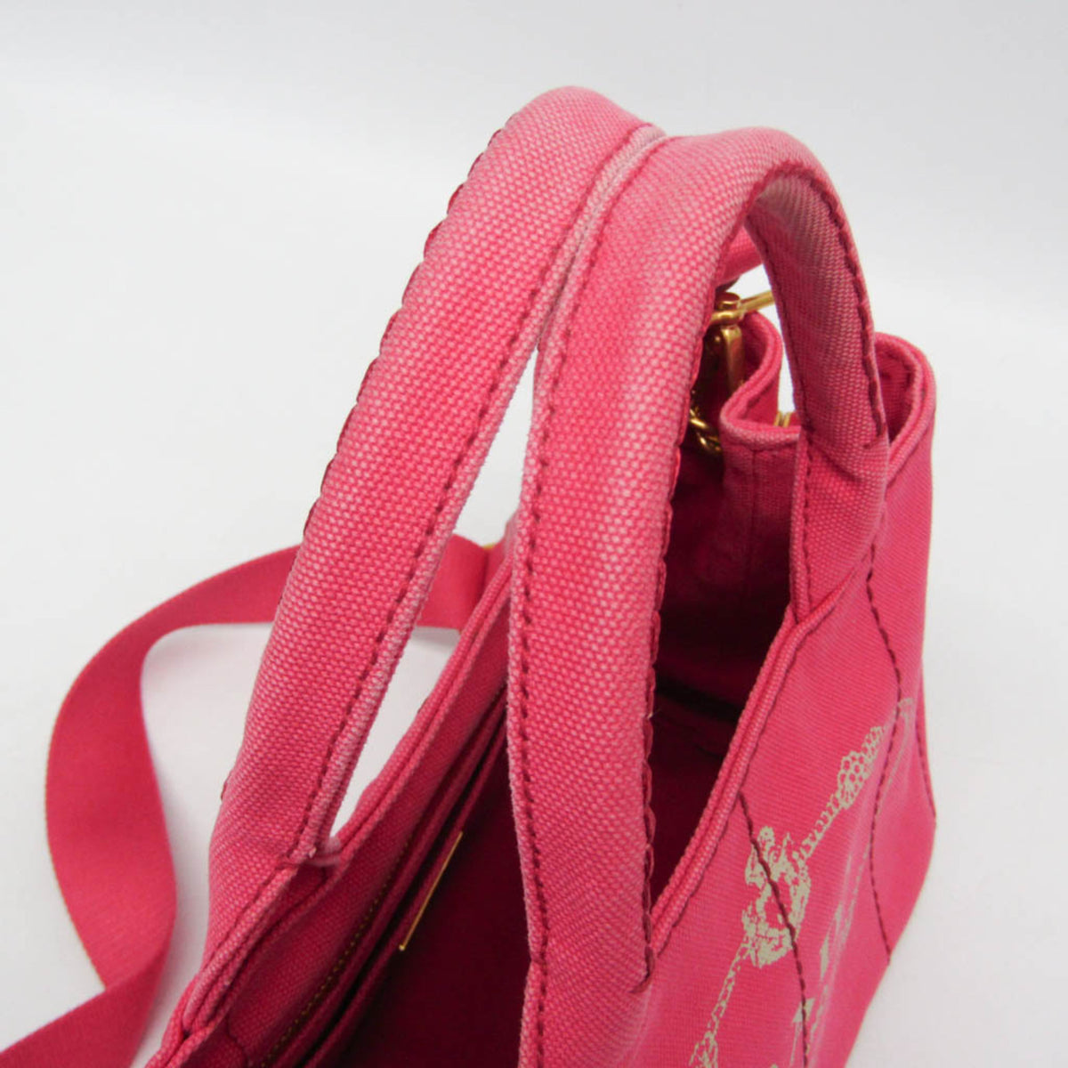 Prada Canapa Pink Canapa Shoulder Bag Tote Bag (Pre-Owned)