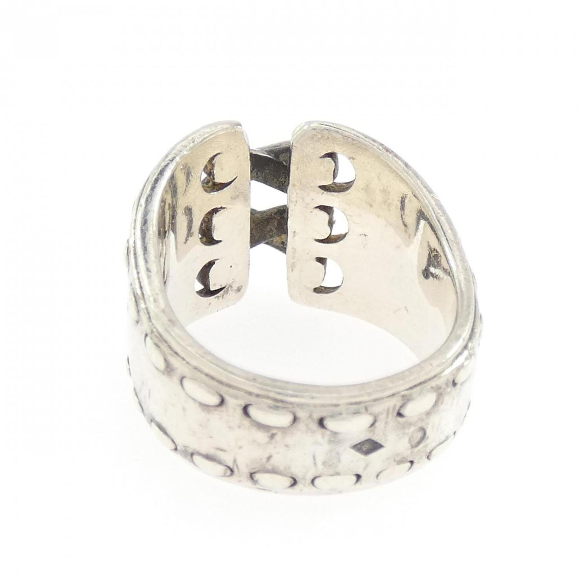 Hermes Silver Silver 925 Band Ring (Pre-Owned)