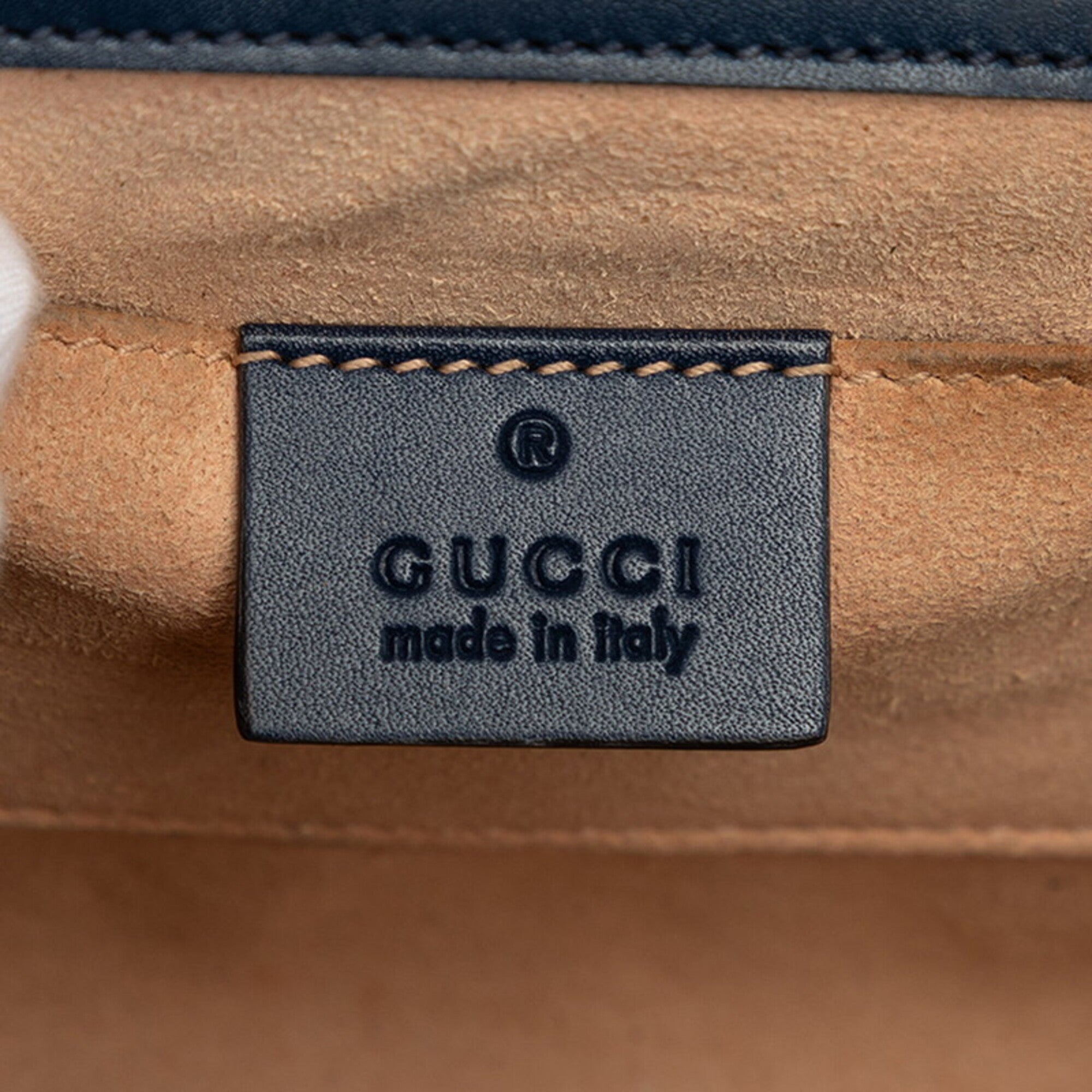 Gucci Guccissima Navy Leather Shoulder Bag (Pre-Owned)