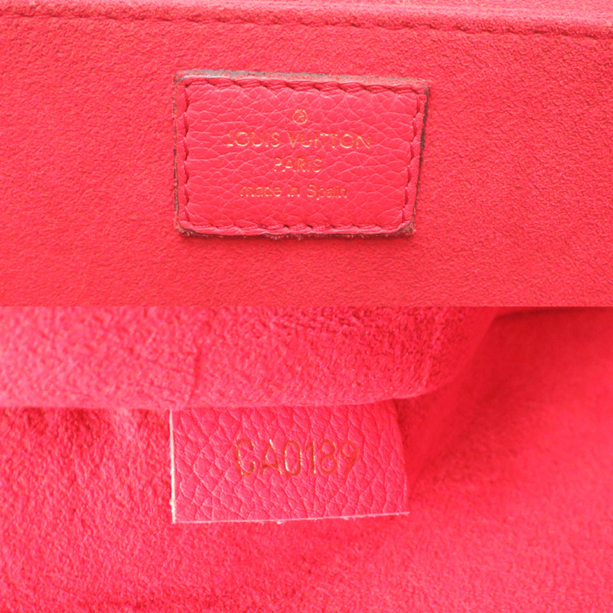 Louis Vuitton Brown Red Color Monogram Handbag (Pre-Owned)