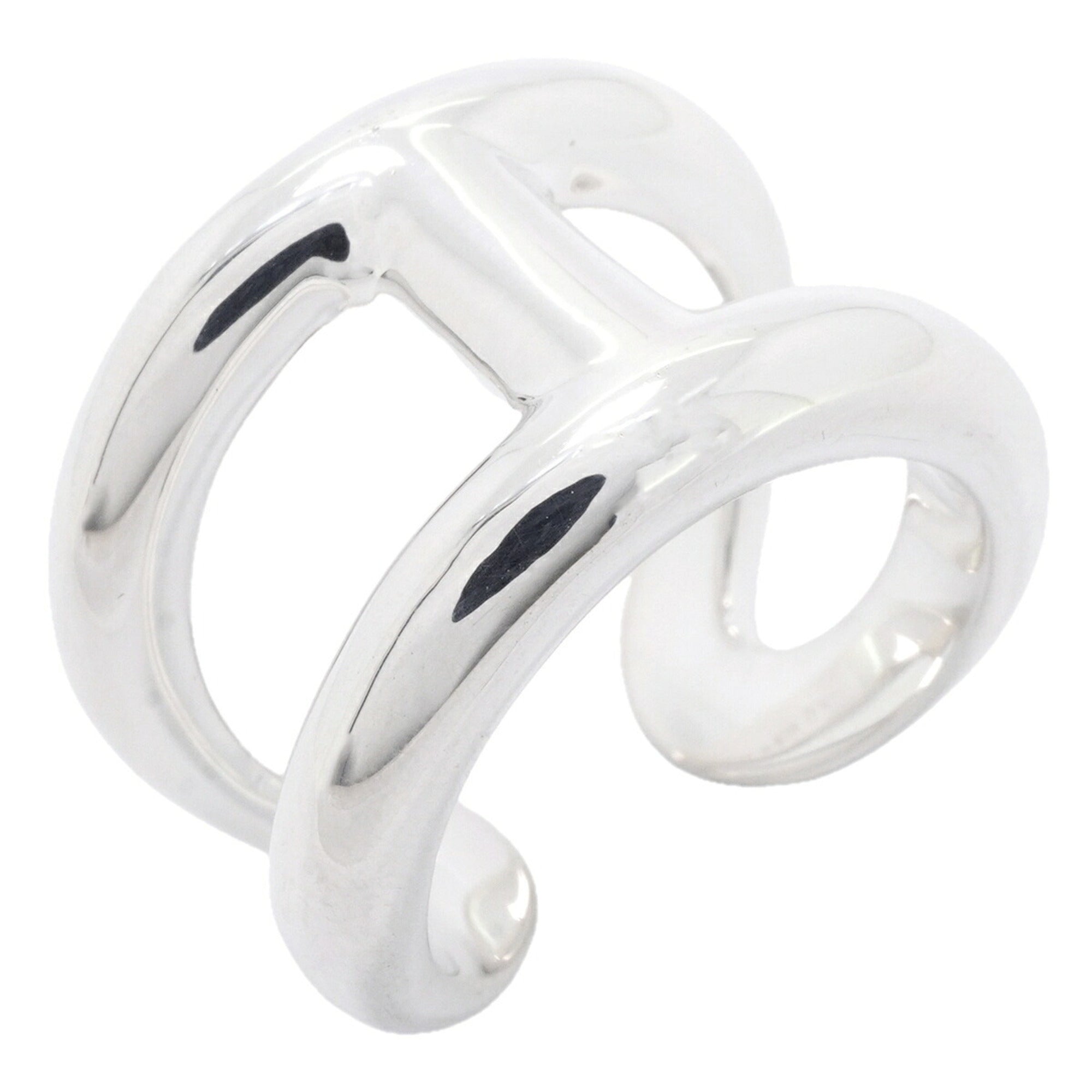 Hermes Silver 925 Band Ring (Pre-Owned)