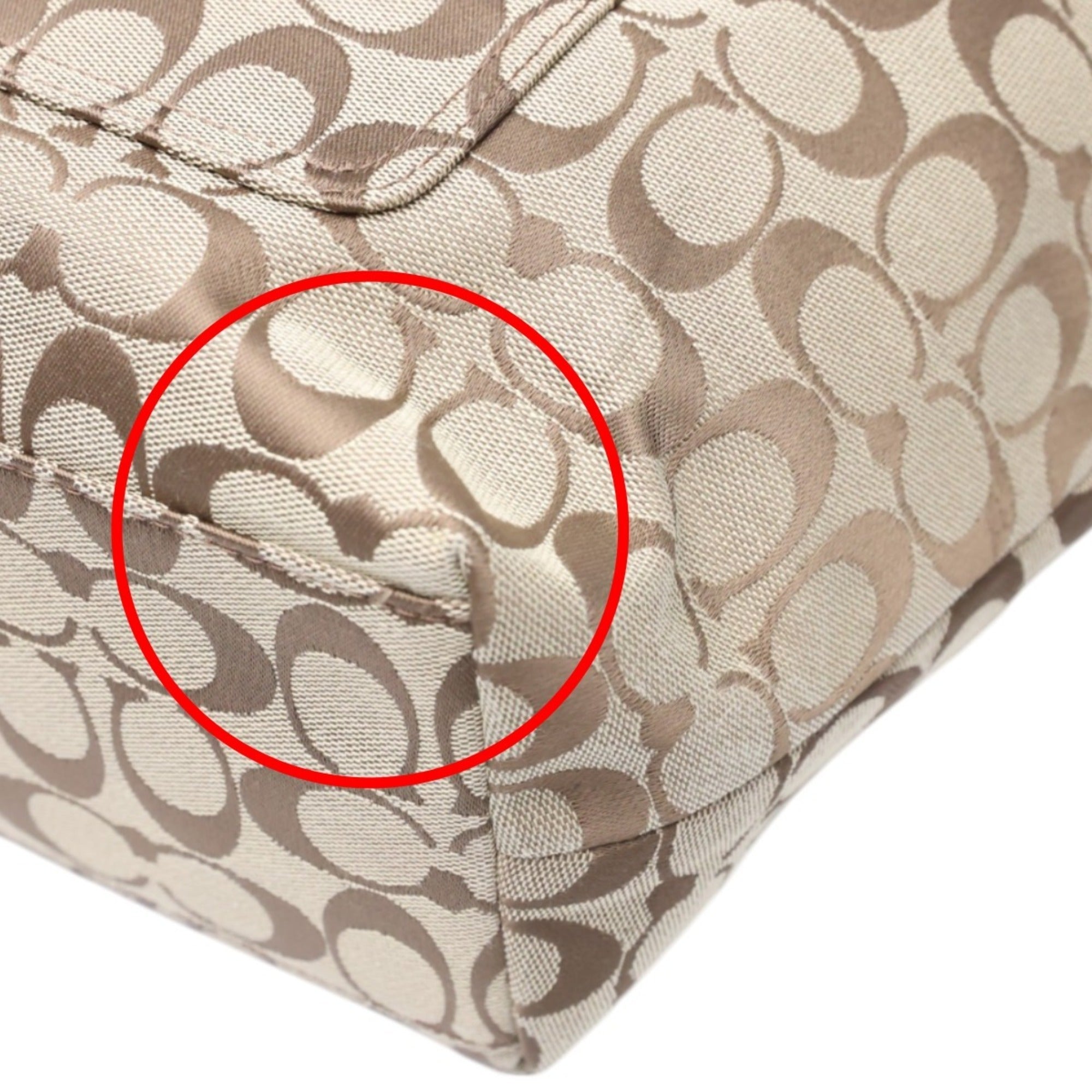 Coach Signature Khaki Signature Line Tote Bag (Pre-Owned)