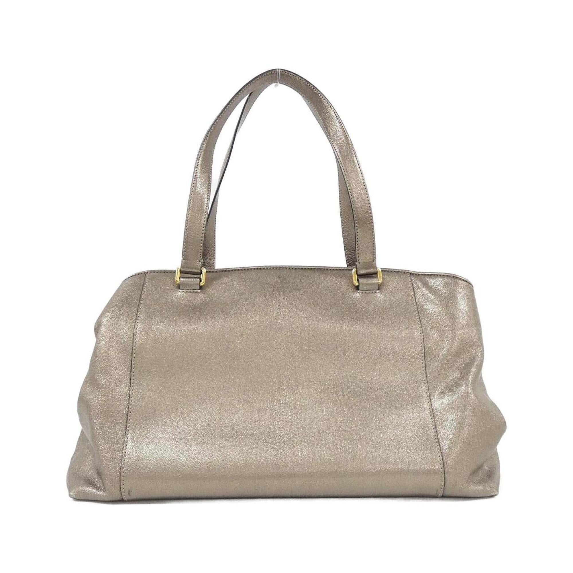 Loewe Beige Beige Gold Gold Leather Handbag Tote Bag (Pre-Owned)